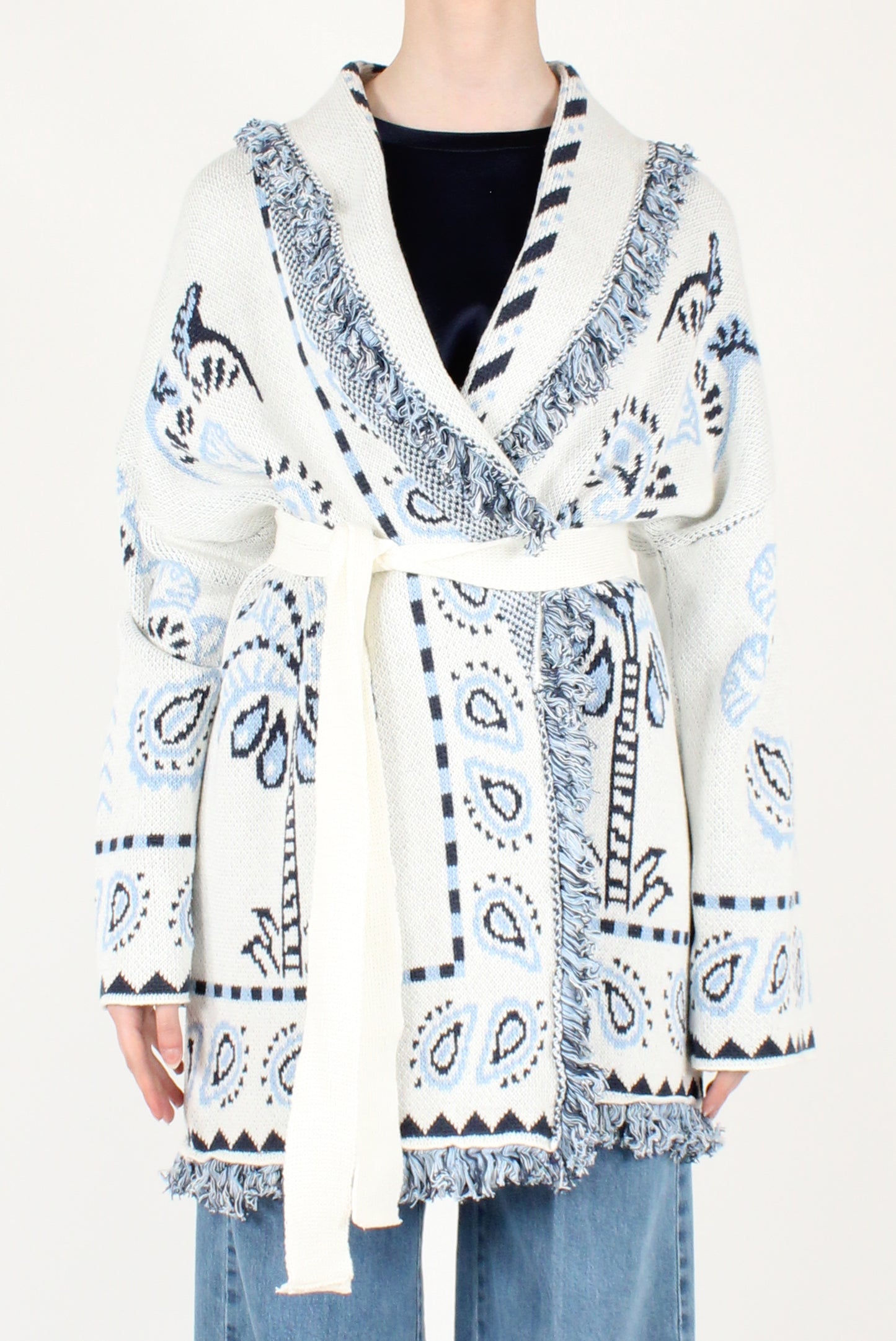 Cardigan Over Stampa Palme