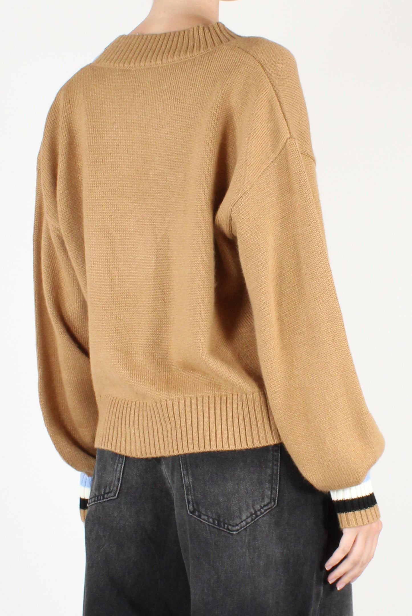 Cardigan Scollo a V con Righe