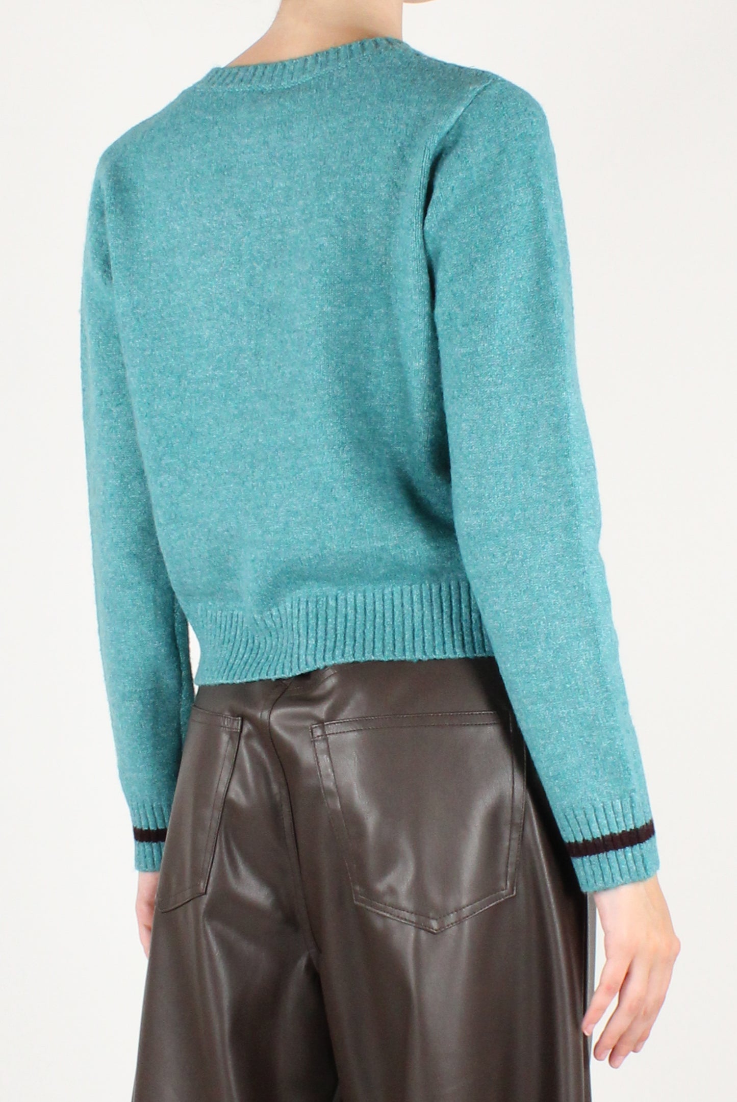 Cardigan con Tasche Ricamate
