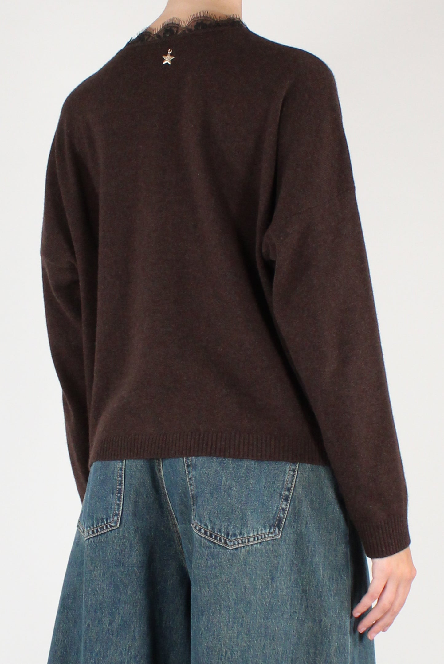 Cardigan Scollo a V con Pizzo