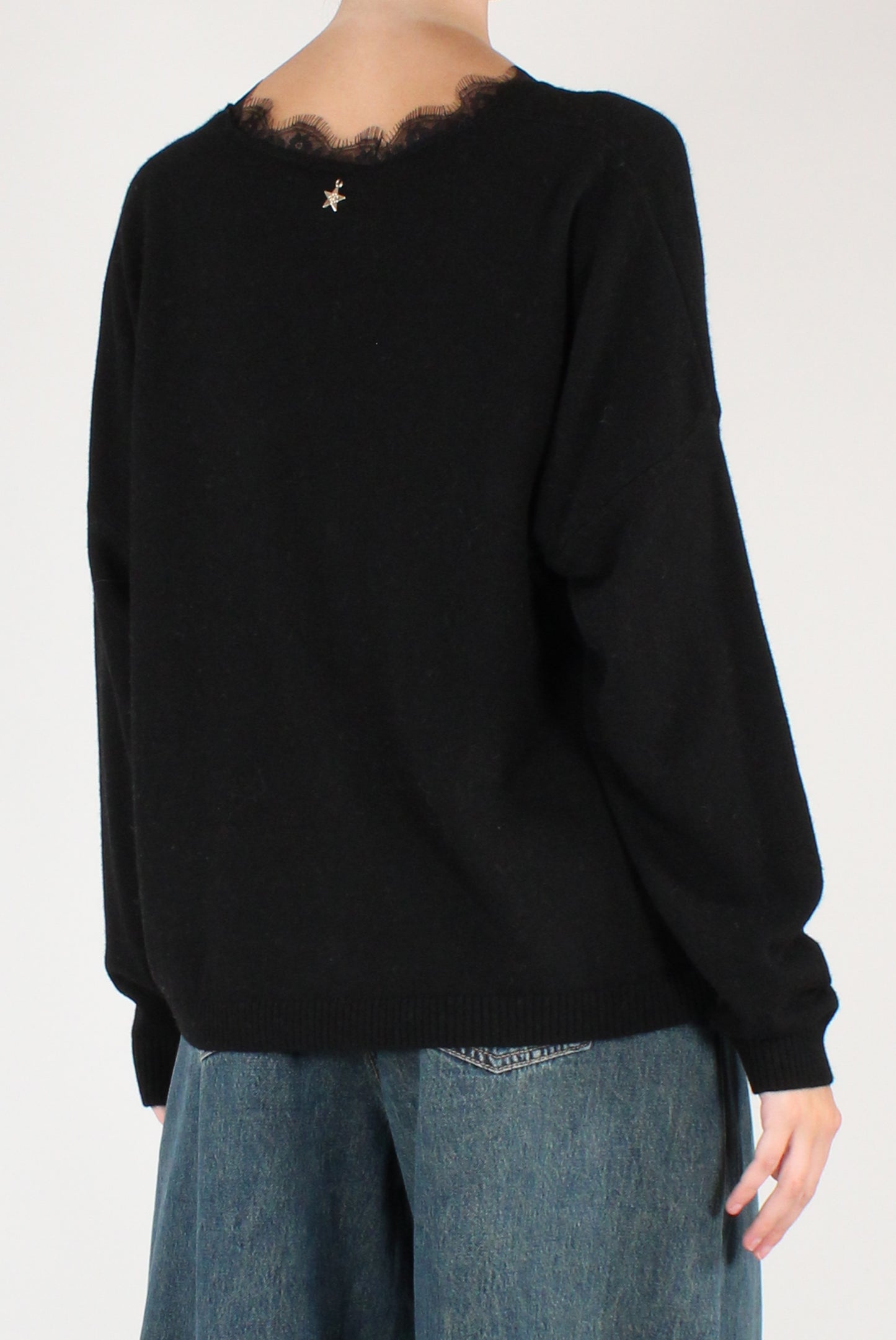 Cardigan Scollo a V con Pizzo