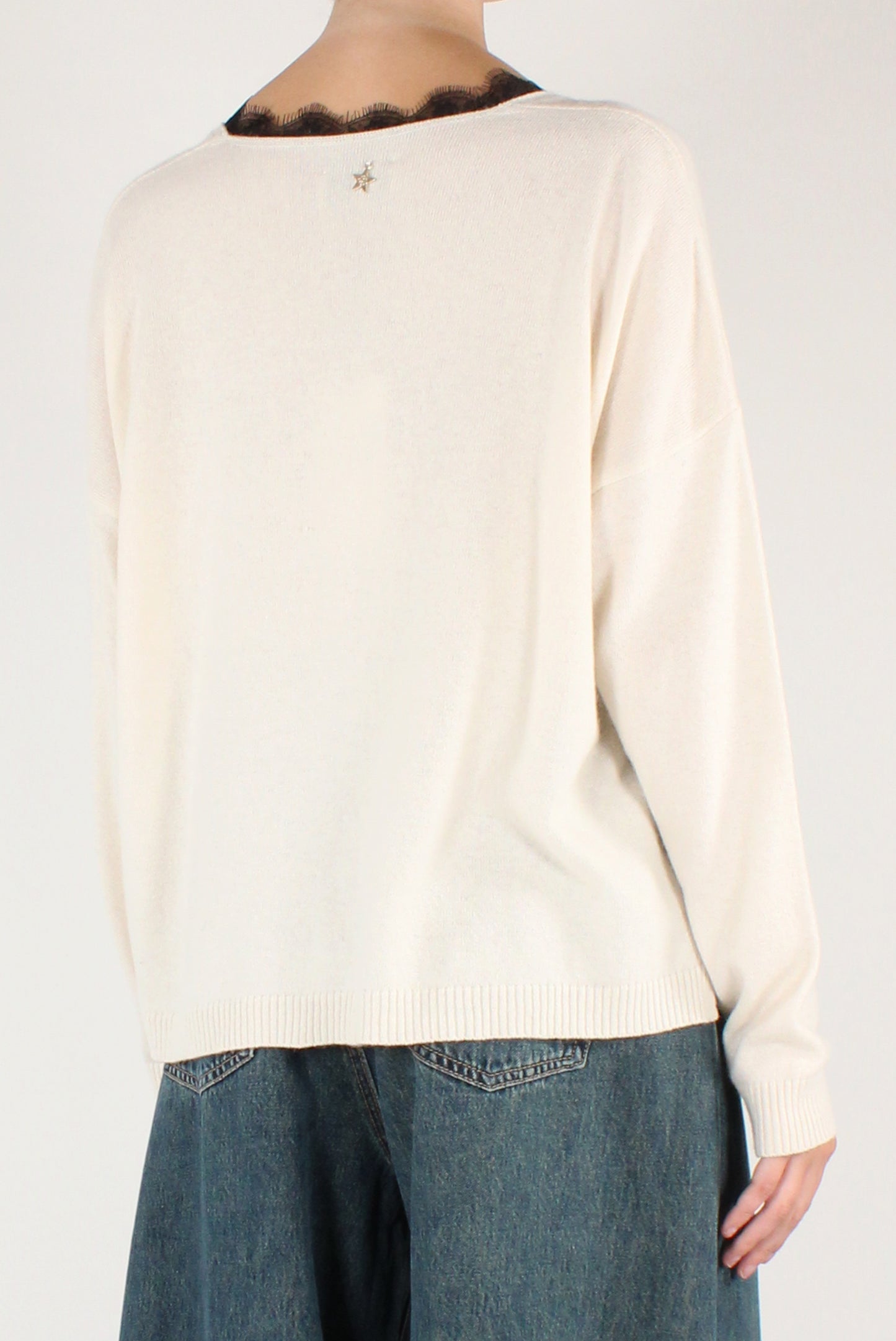Cardigan Scollo a V con Pizzo