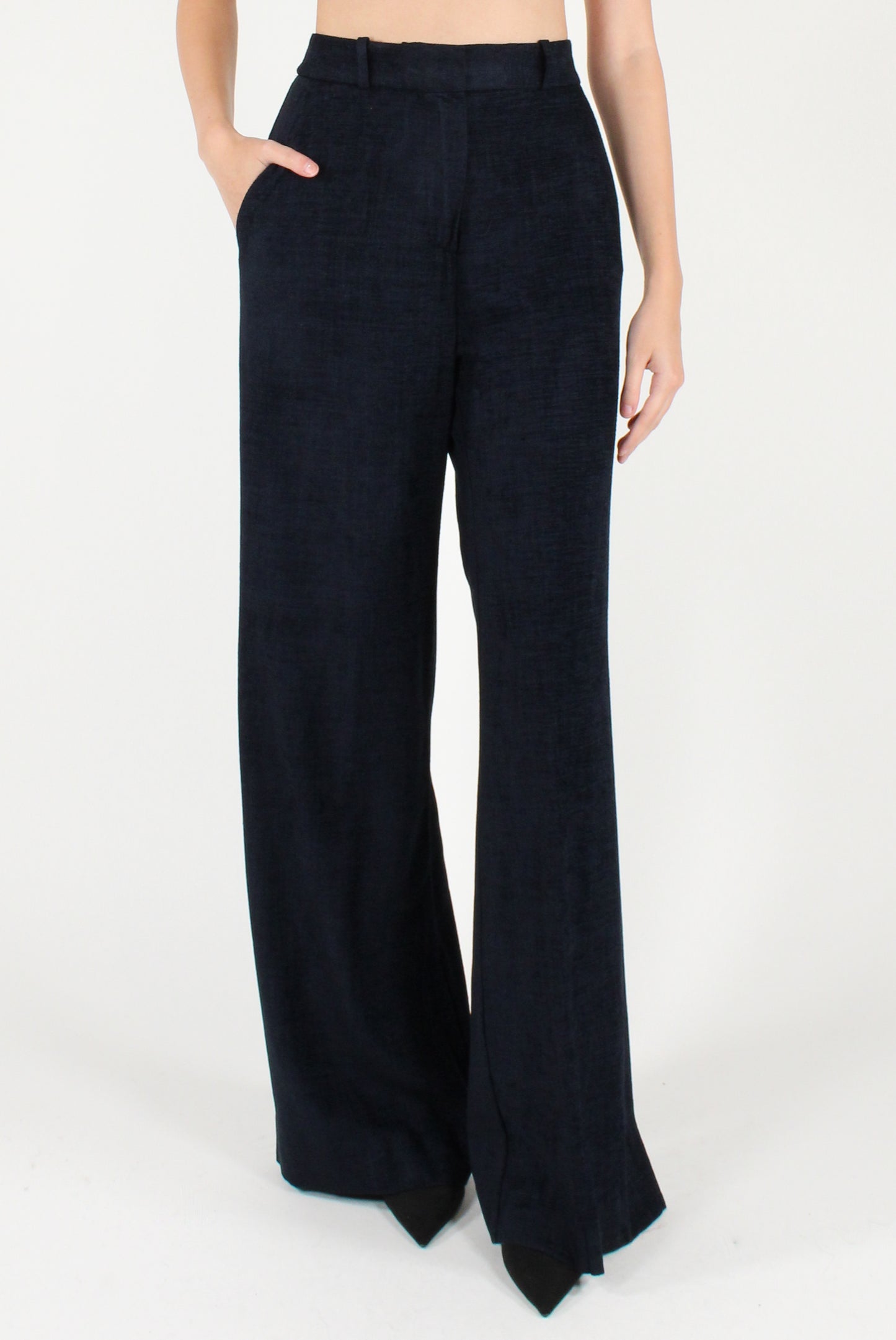 Pantaloni a Palazzo Vellutati Misto Viscosa