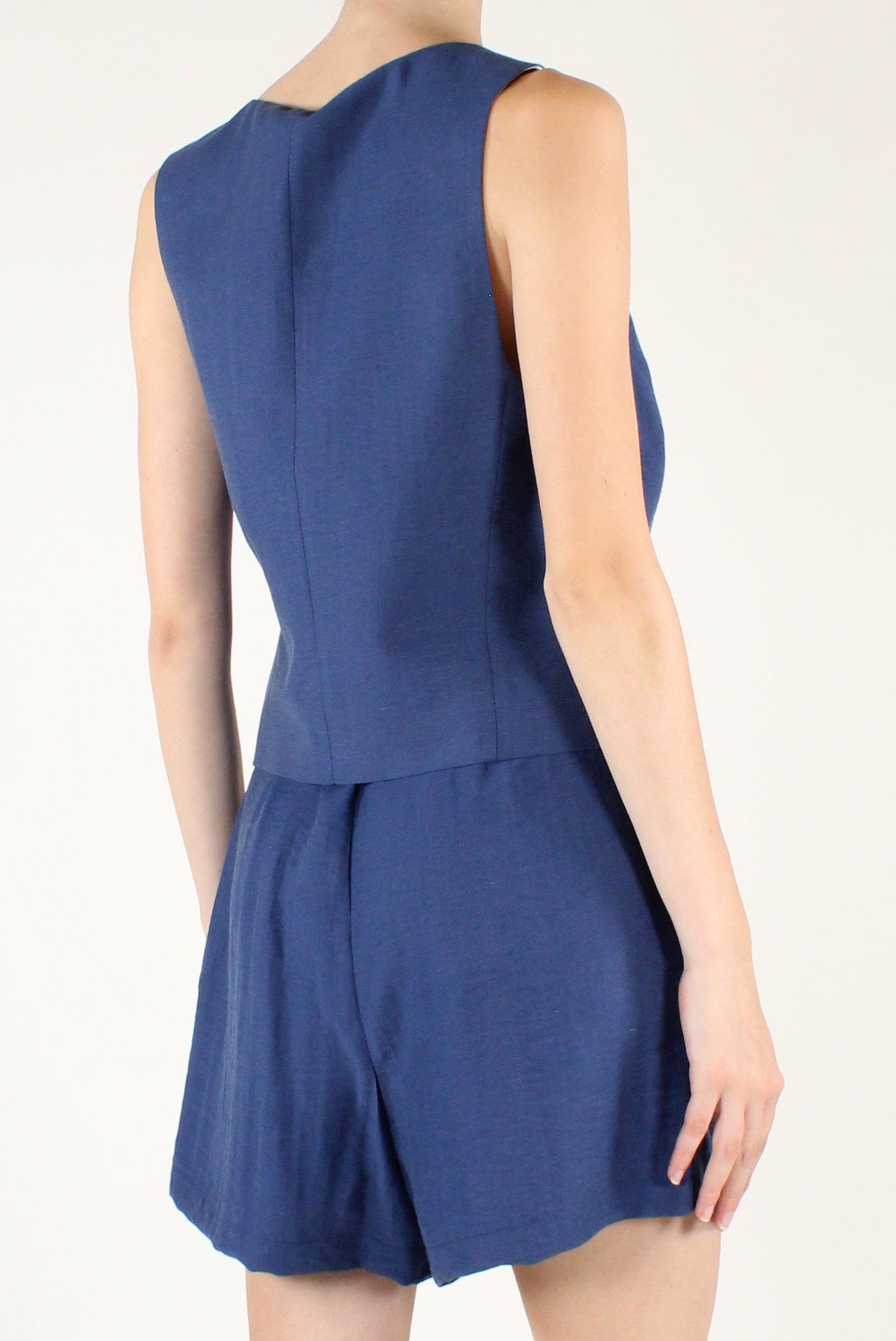 Viscose and Linen Blend Vest and Shorts Set