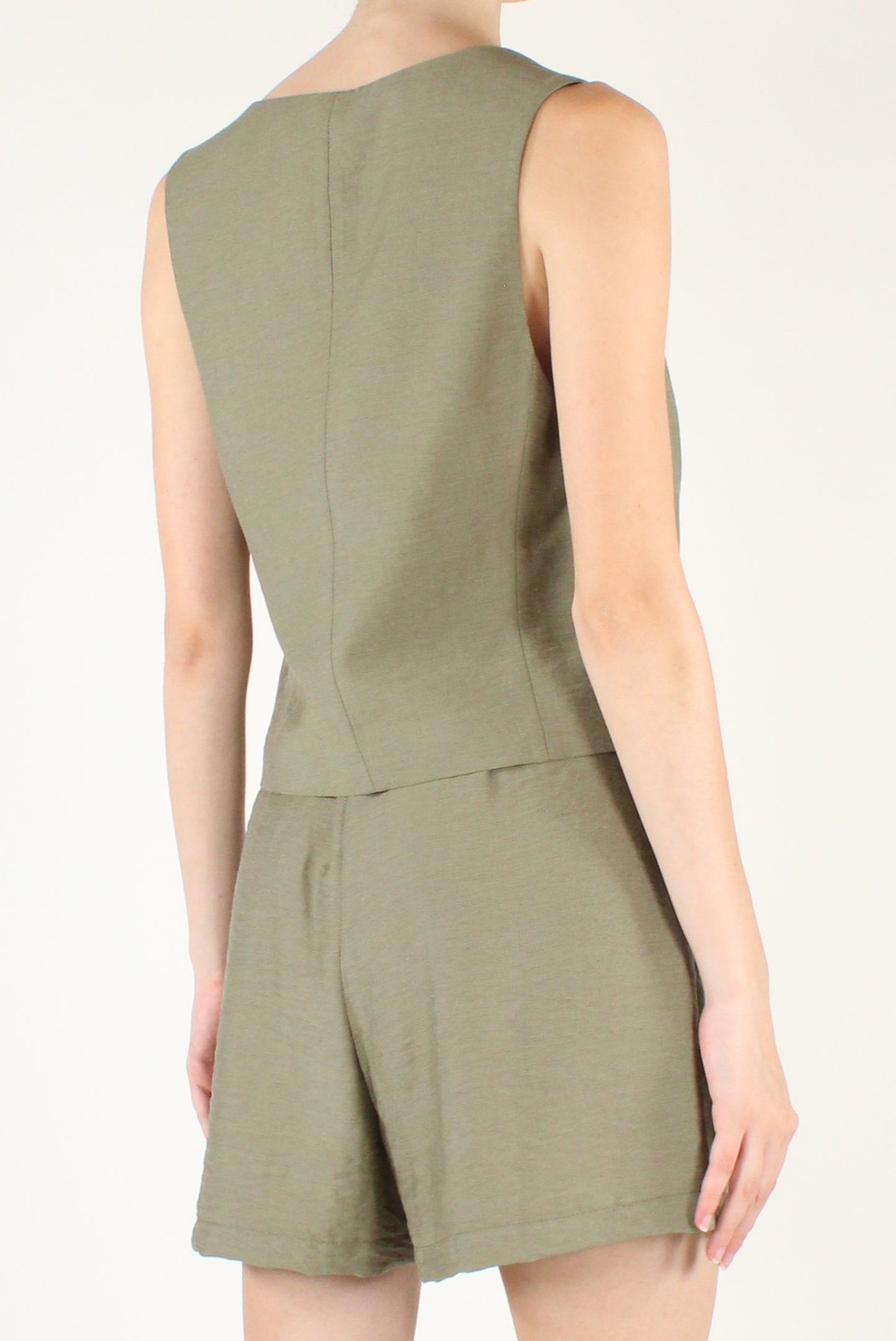 Viscose and Linen Blend Vest and Shorts Set