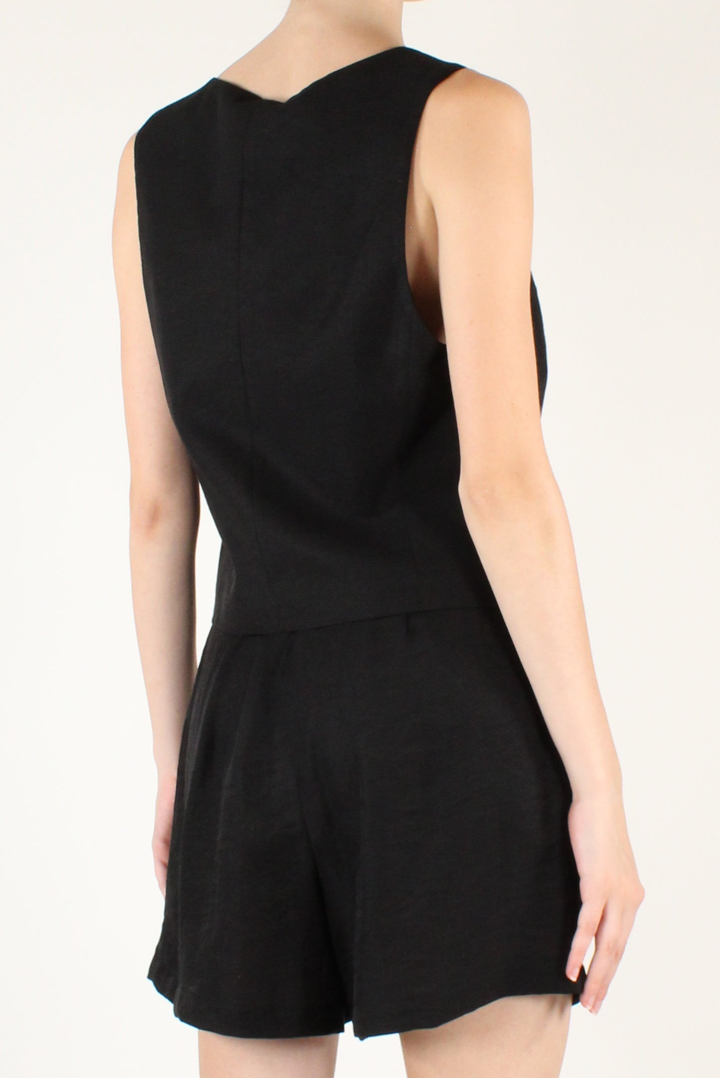 Viscose and Linen Blend Vest and Shorts Set