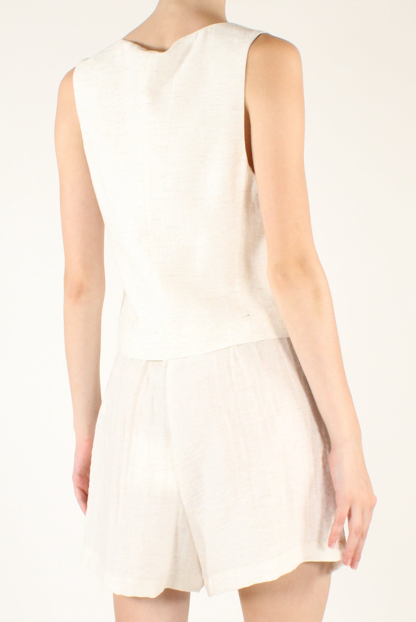 Viscose and Linen Blend Vest and Shorts Set