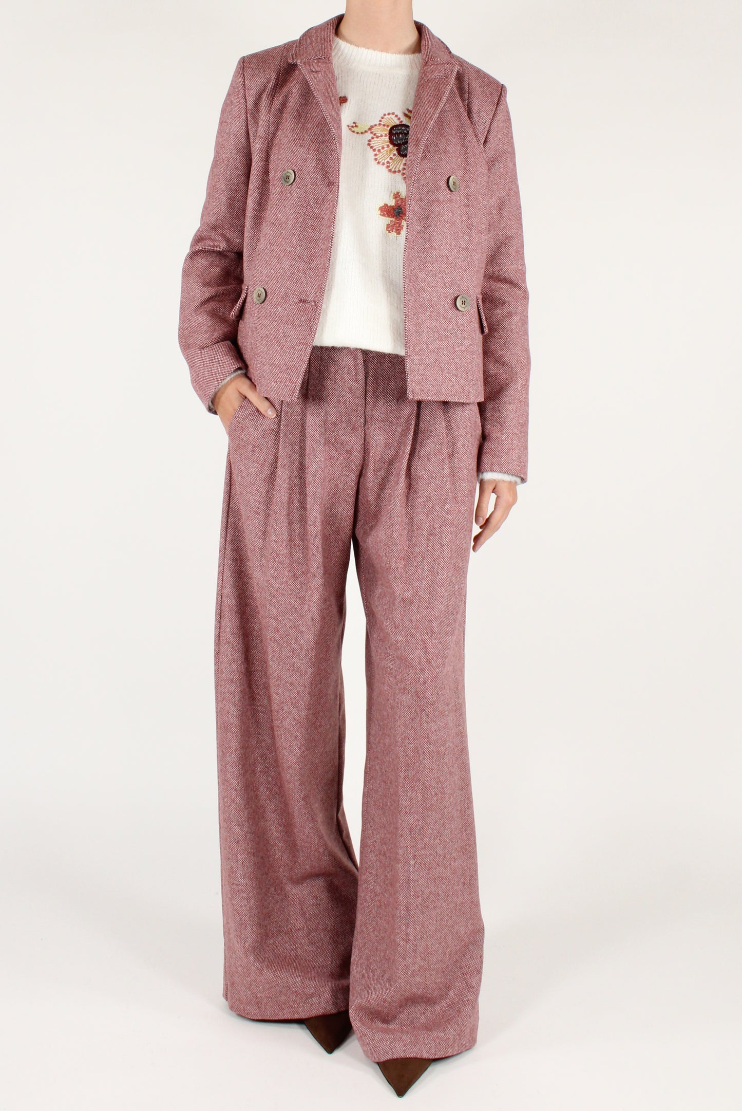 Maglione con Fiori Ricamati