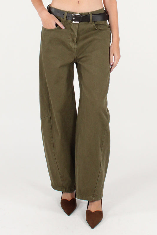 Stretch Balloon Denim with Belt