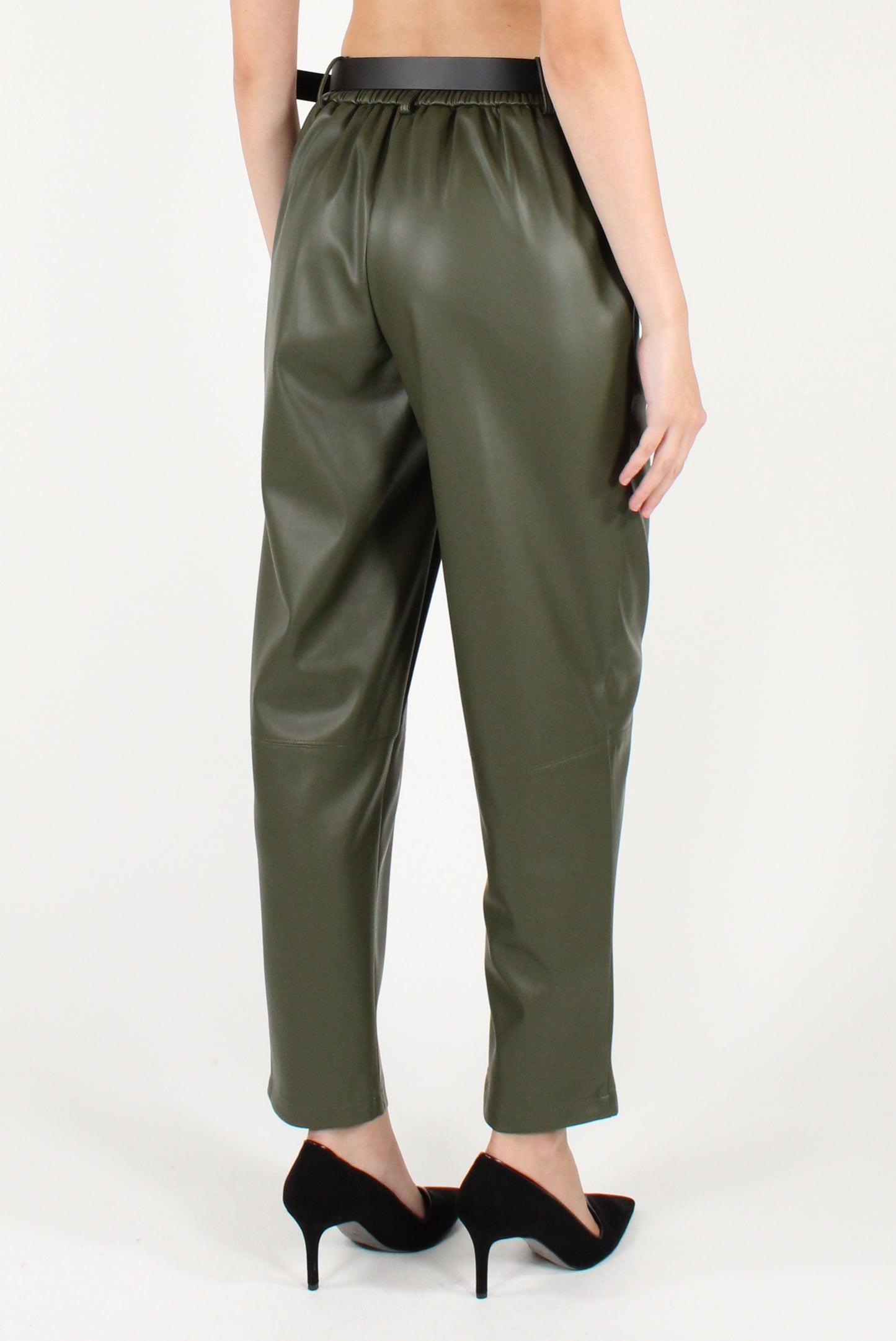 Pantaloni in Ecopelle con Cintura