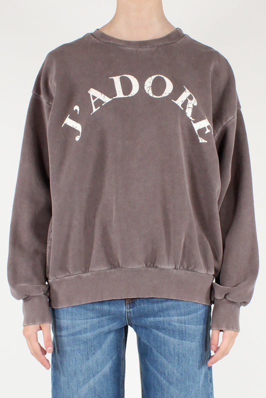 Felpa con Stampa Scritta J'Adore