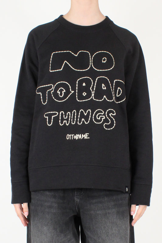 Felpa Over con Scritta Ricamata