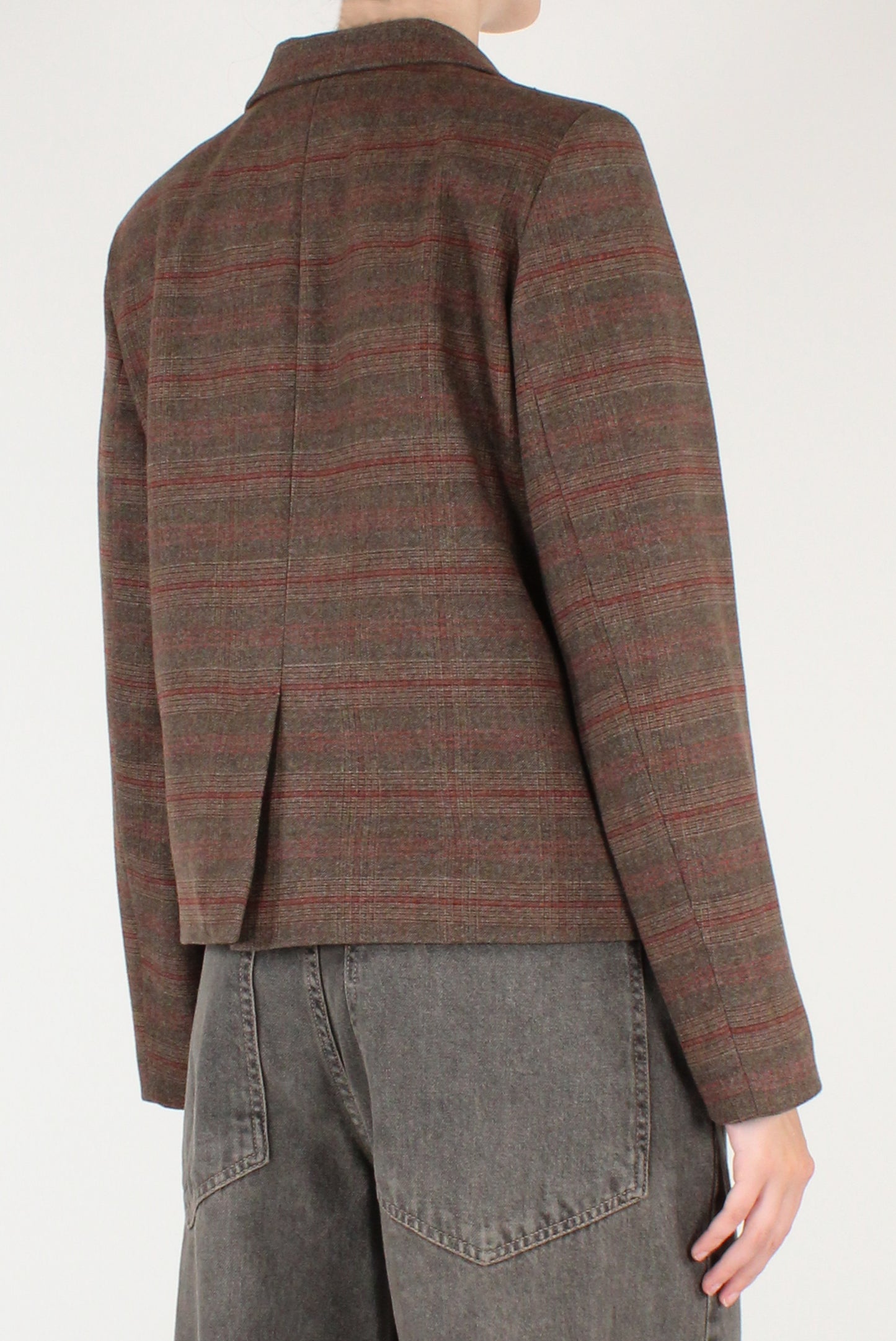 Giacca Corta Monopetto in Tartan