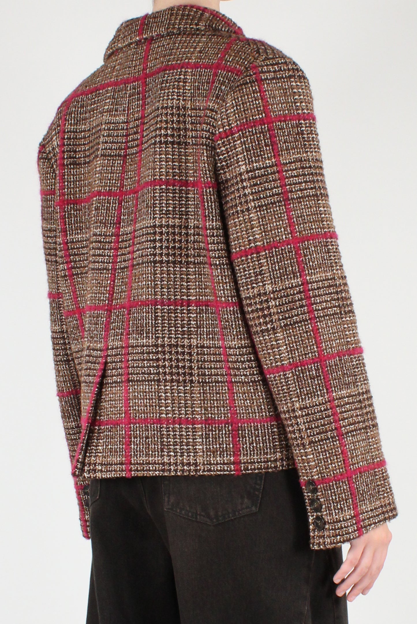 Giacca Corta in Tartan Cuciture