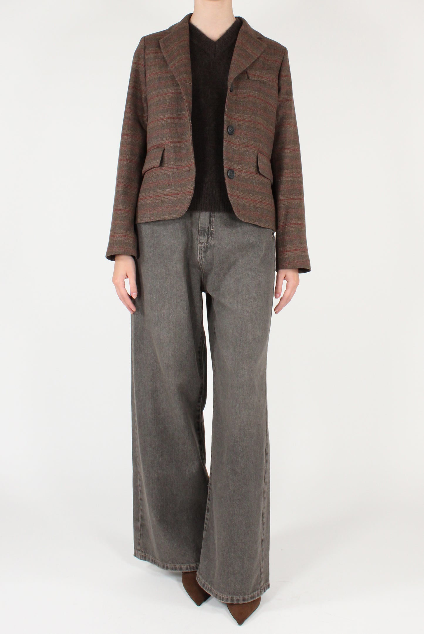 Giacca Corta Monopetto in Tartan