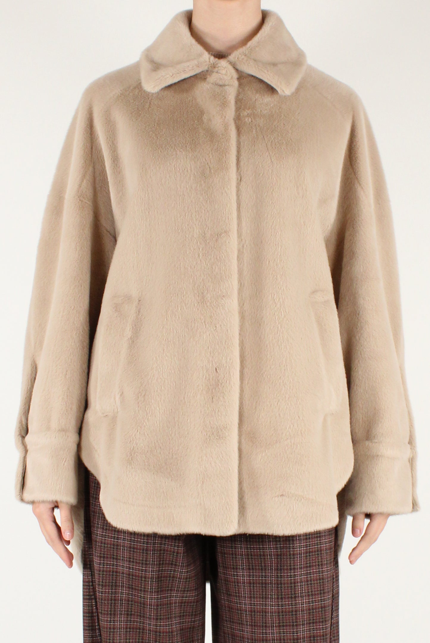 Giacca Over in Eco Pelliccia