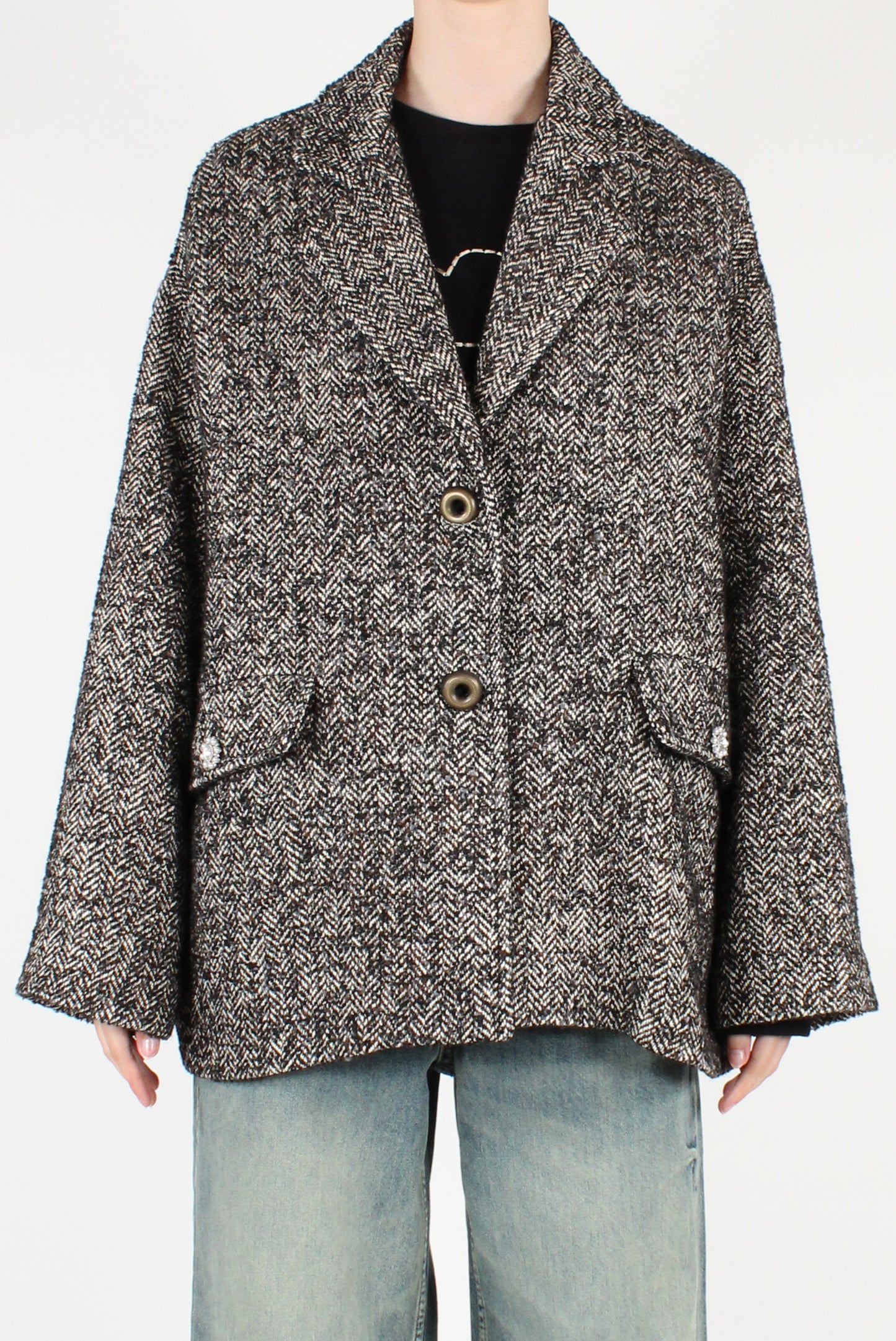 Cappotto Corto Over Mélange