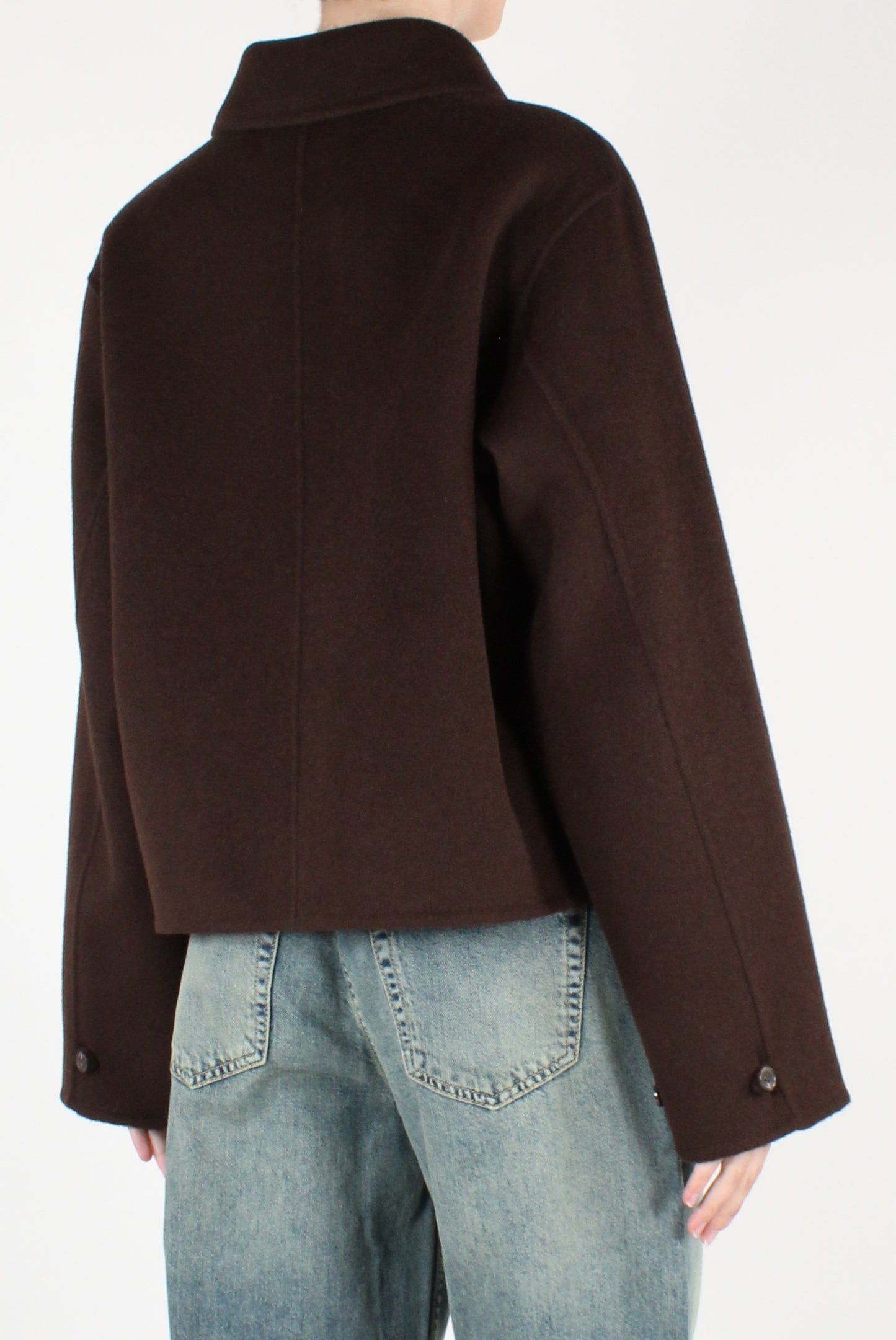 Giacca con Zip in Misto Lana