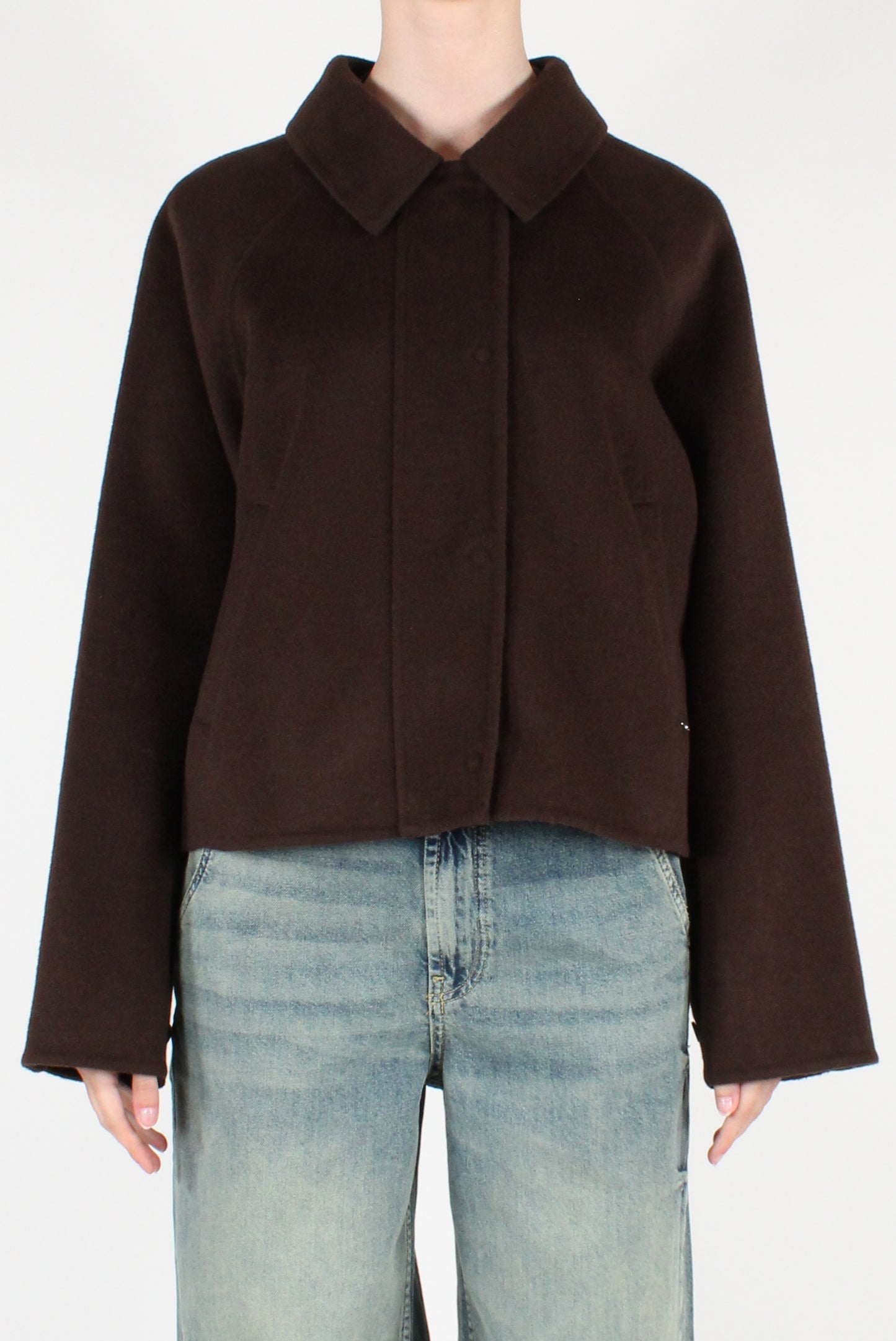 Giacca con Zip in Misto Lana