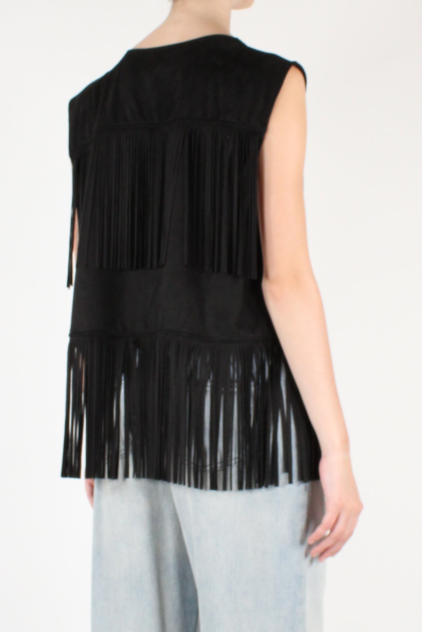 Eco Suede Vest with Fringes