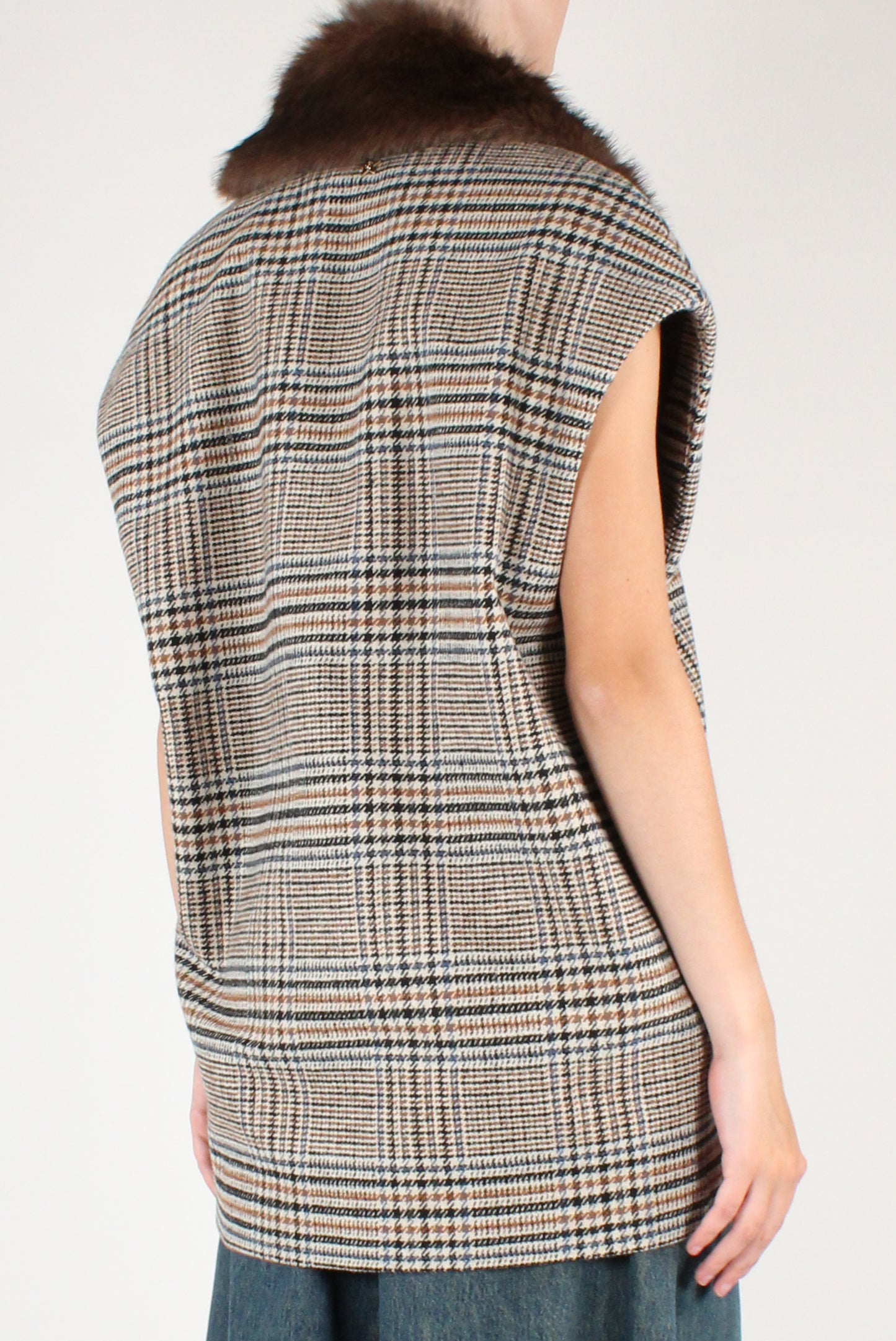 Gilet Over Fantasia Pied de Poule