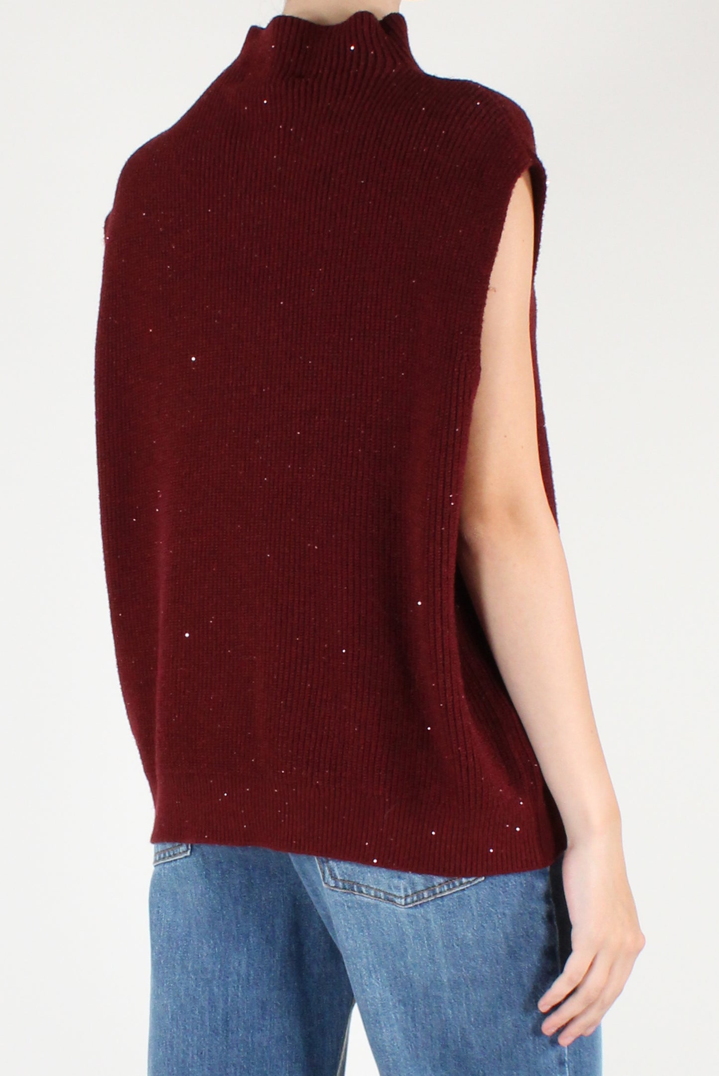 Gilet Over con Micro Paillettes