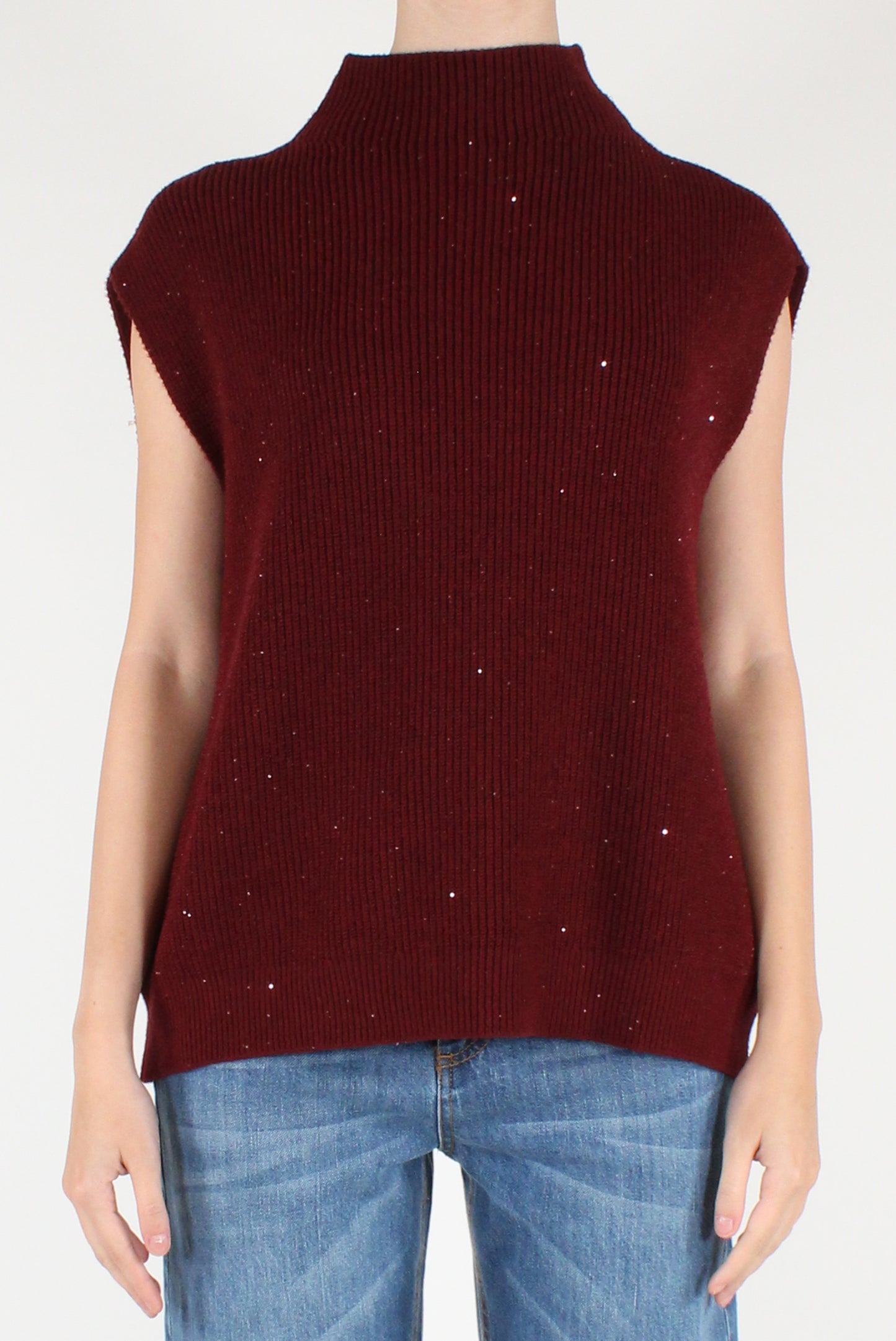 Gilet Over con Micro Paillettes