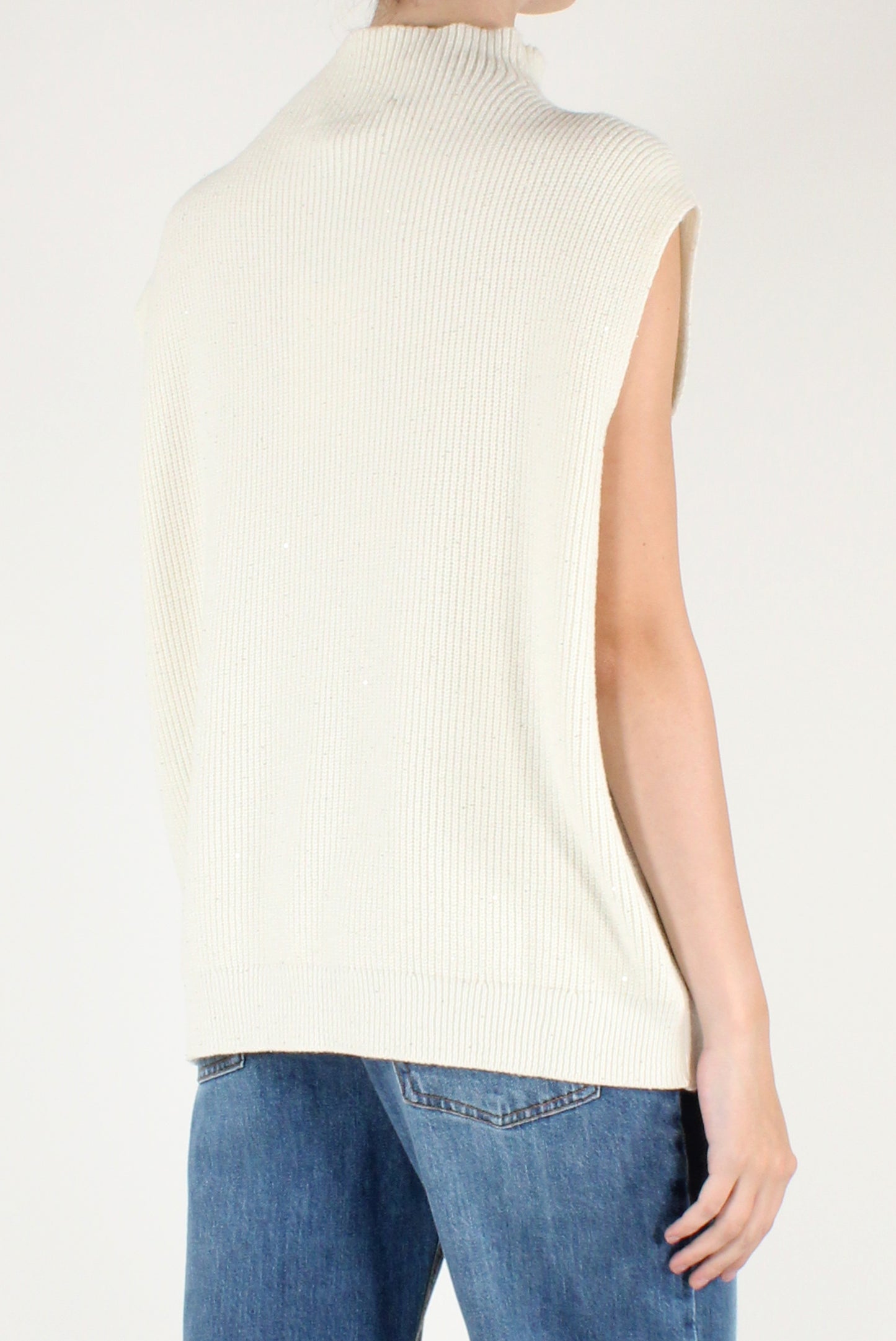 Gilet Over con Micro Paillettes