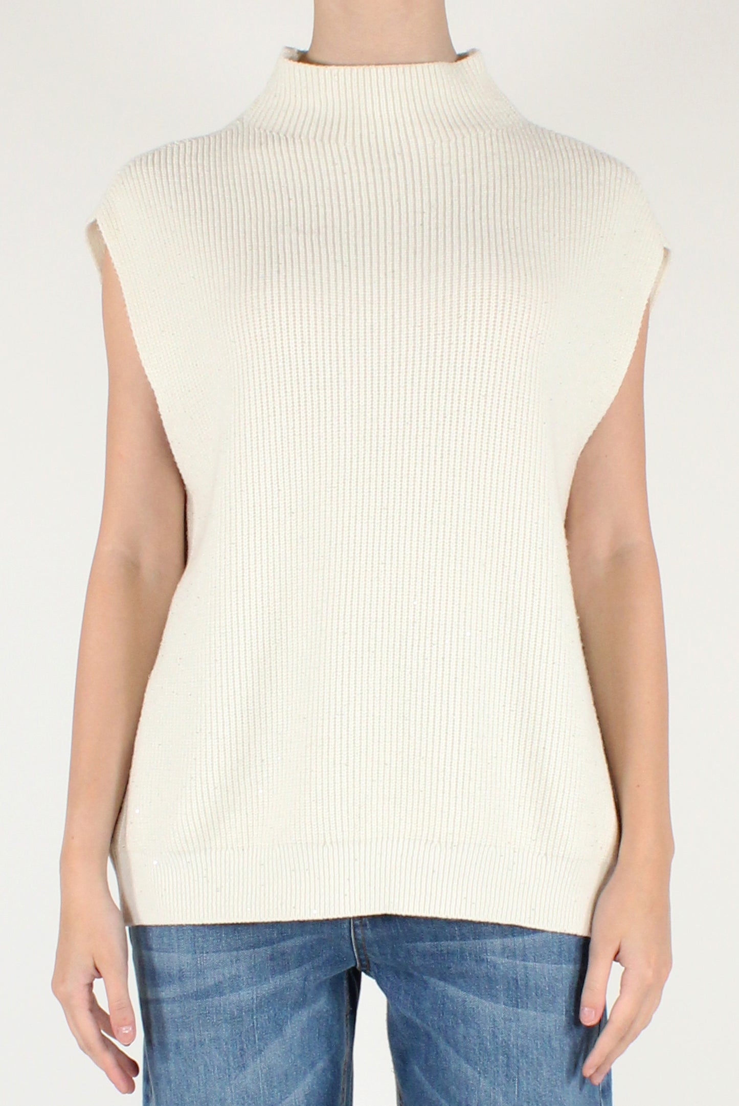 Gilet Over con Micro Paillettes