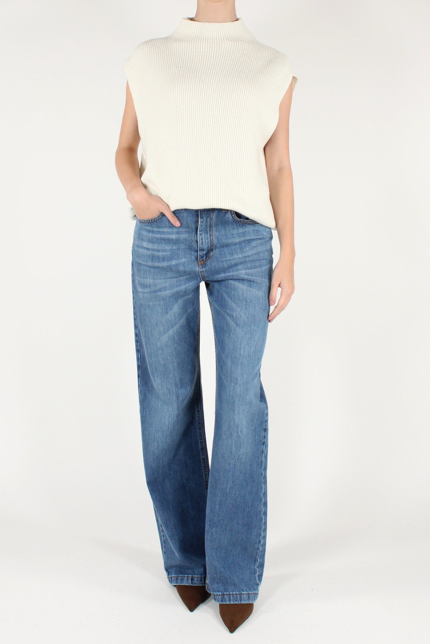 Gilet Over con Micro Paillettes