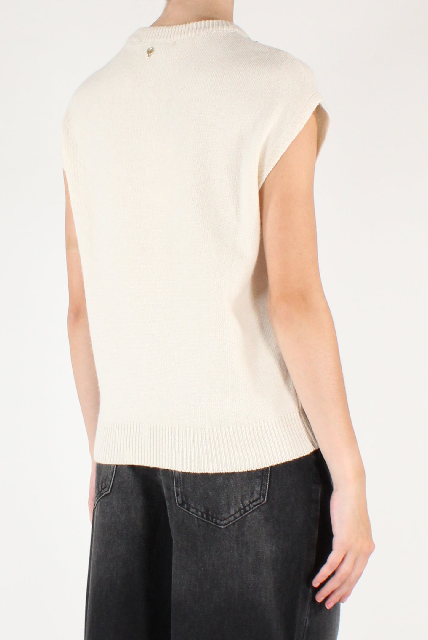 Gilet Ricami Floreali con Perline