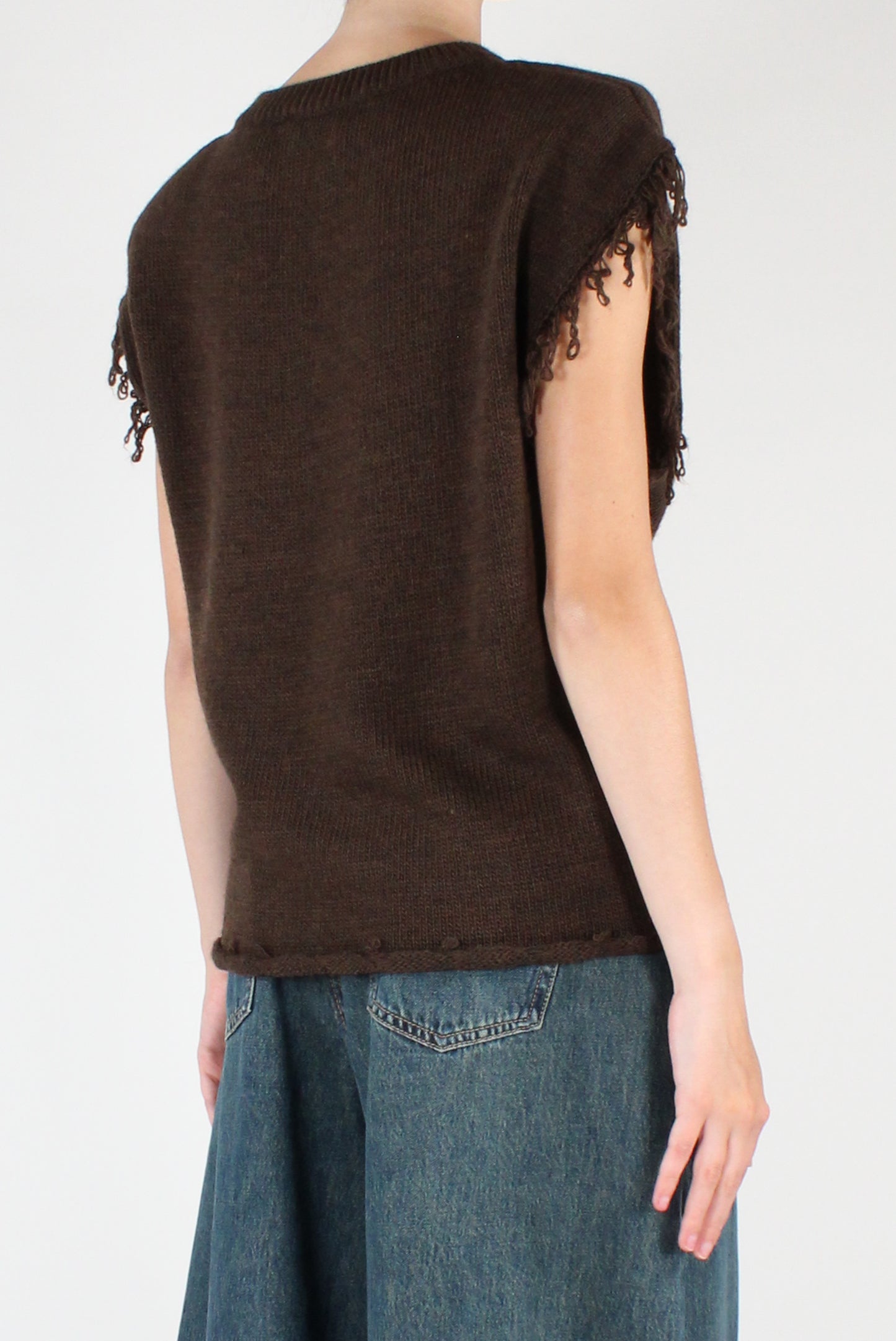 Gilet Girocollo con Bottone