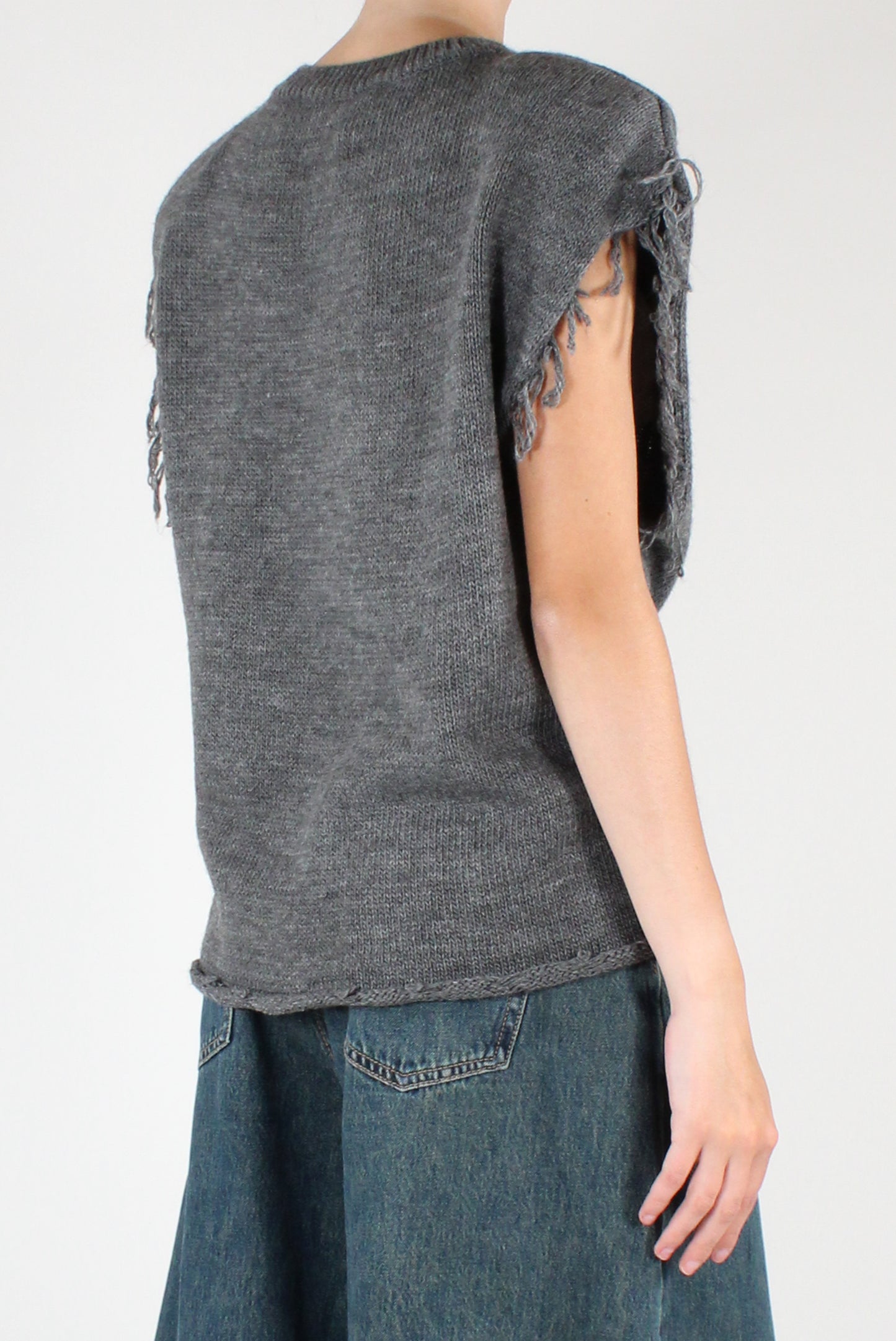 Gilet Girocollo con Bottone