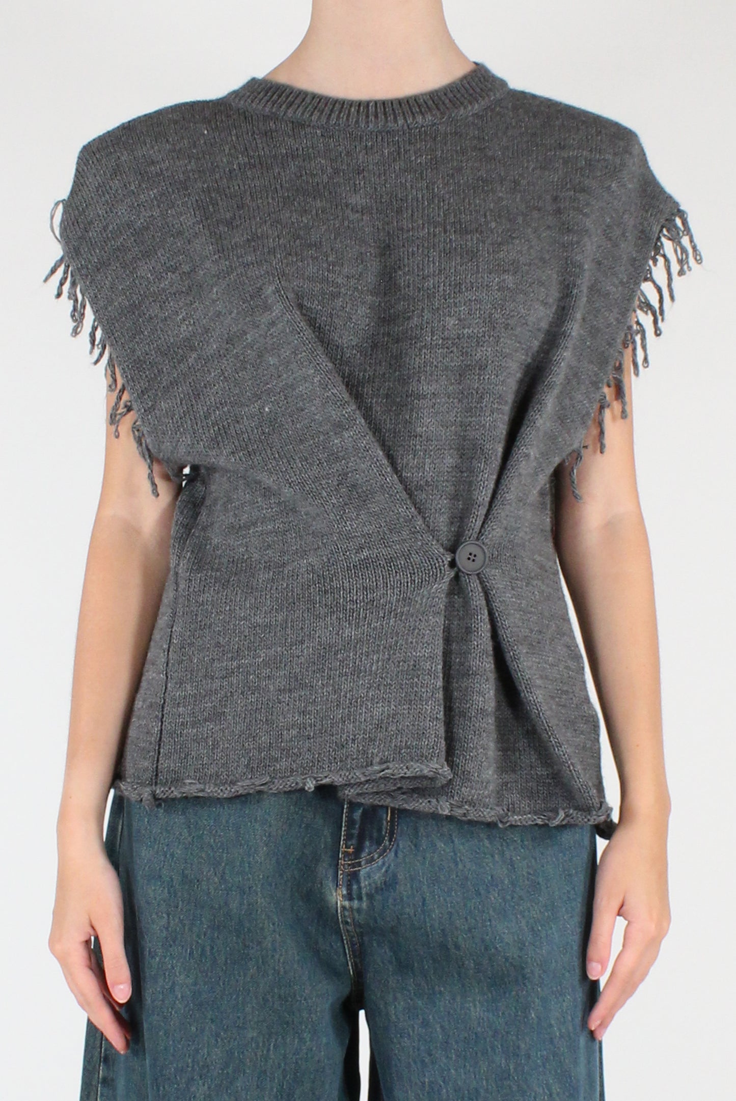 Gilet Girocollo con Bottone