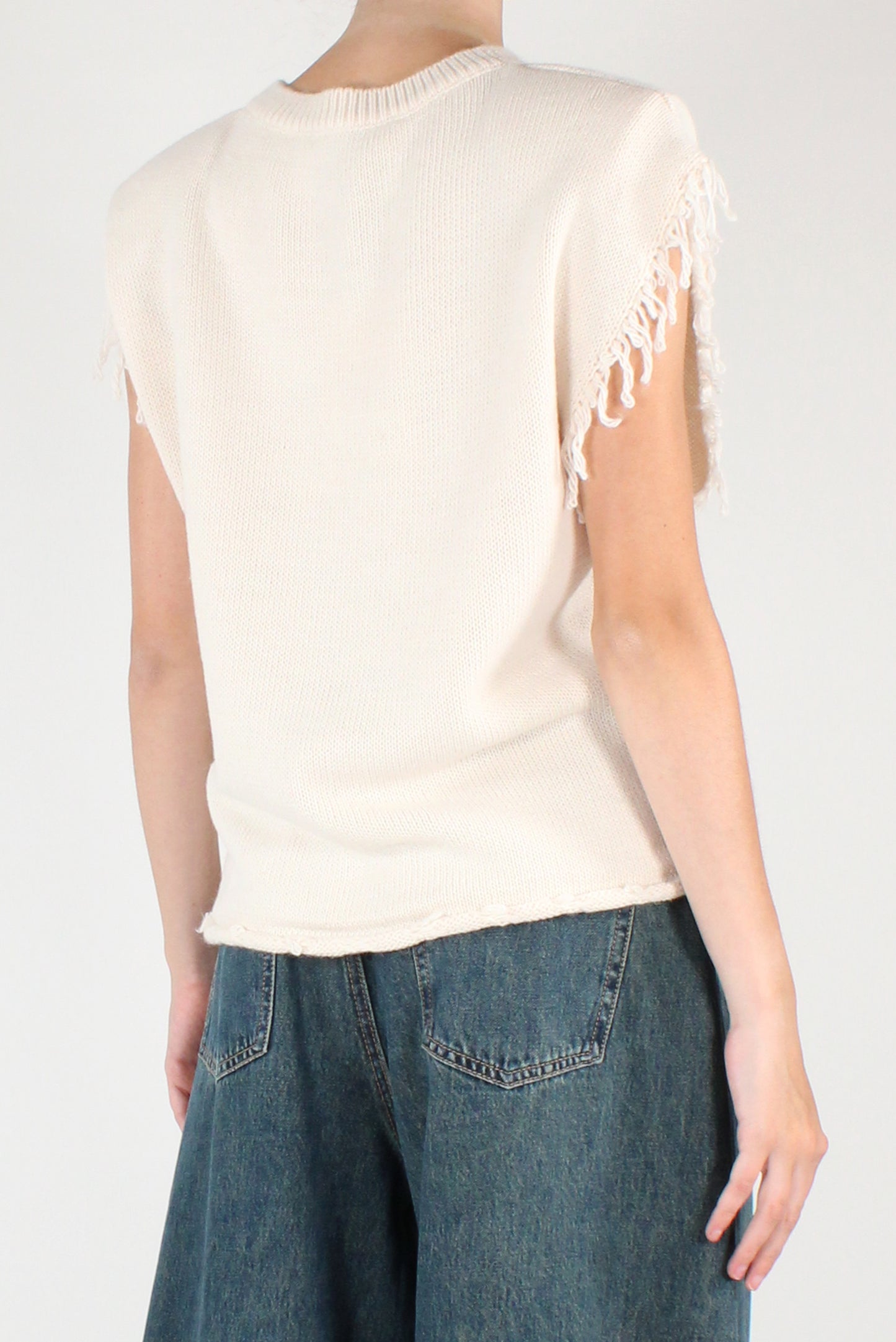 Gilet Girocollo con Bottone