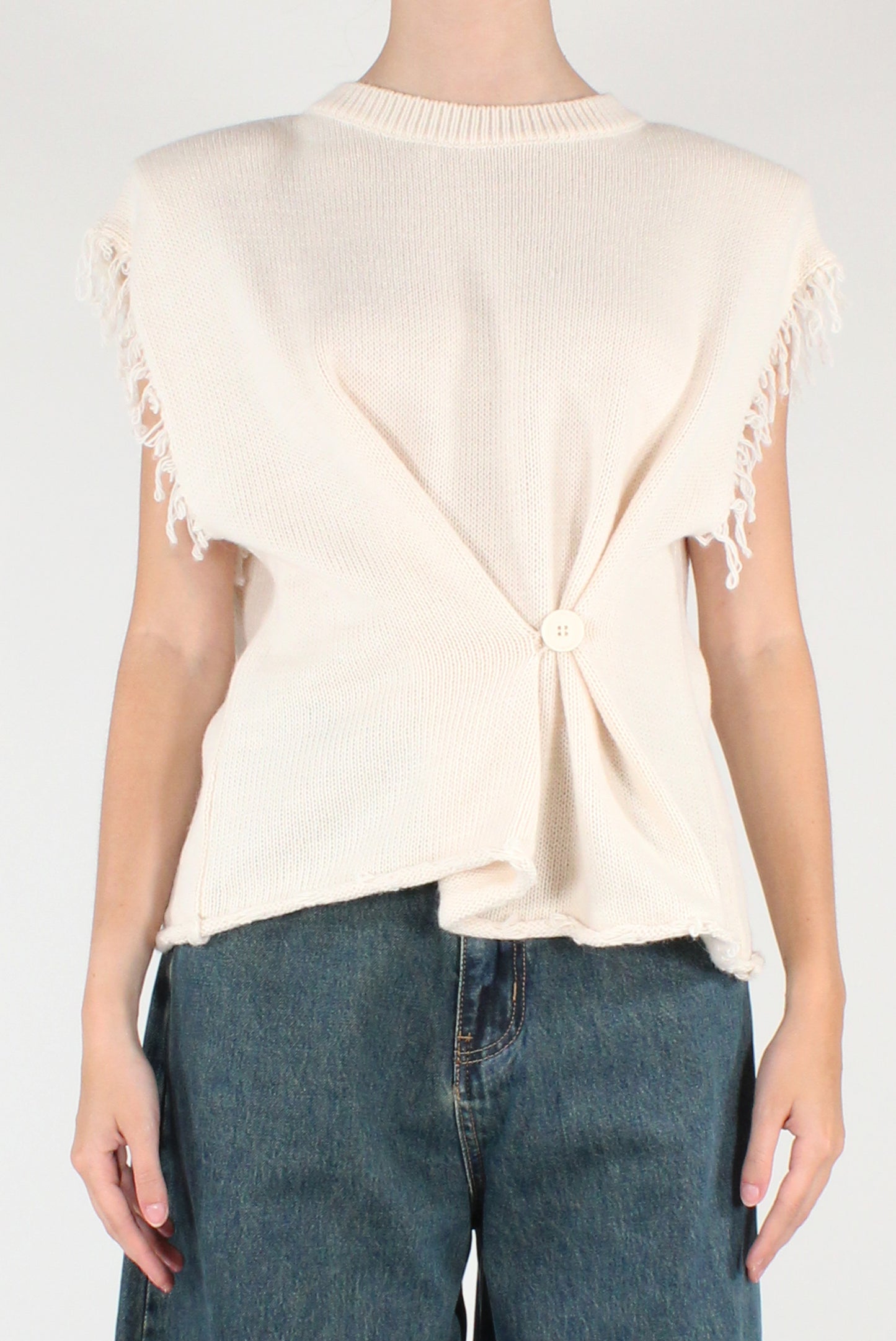 Gilet Girocollo con Bottone