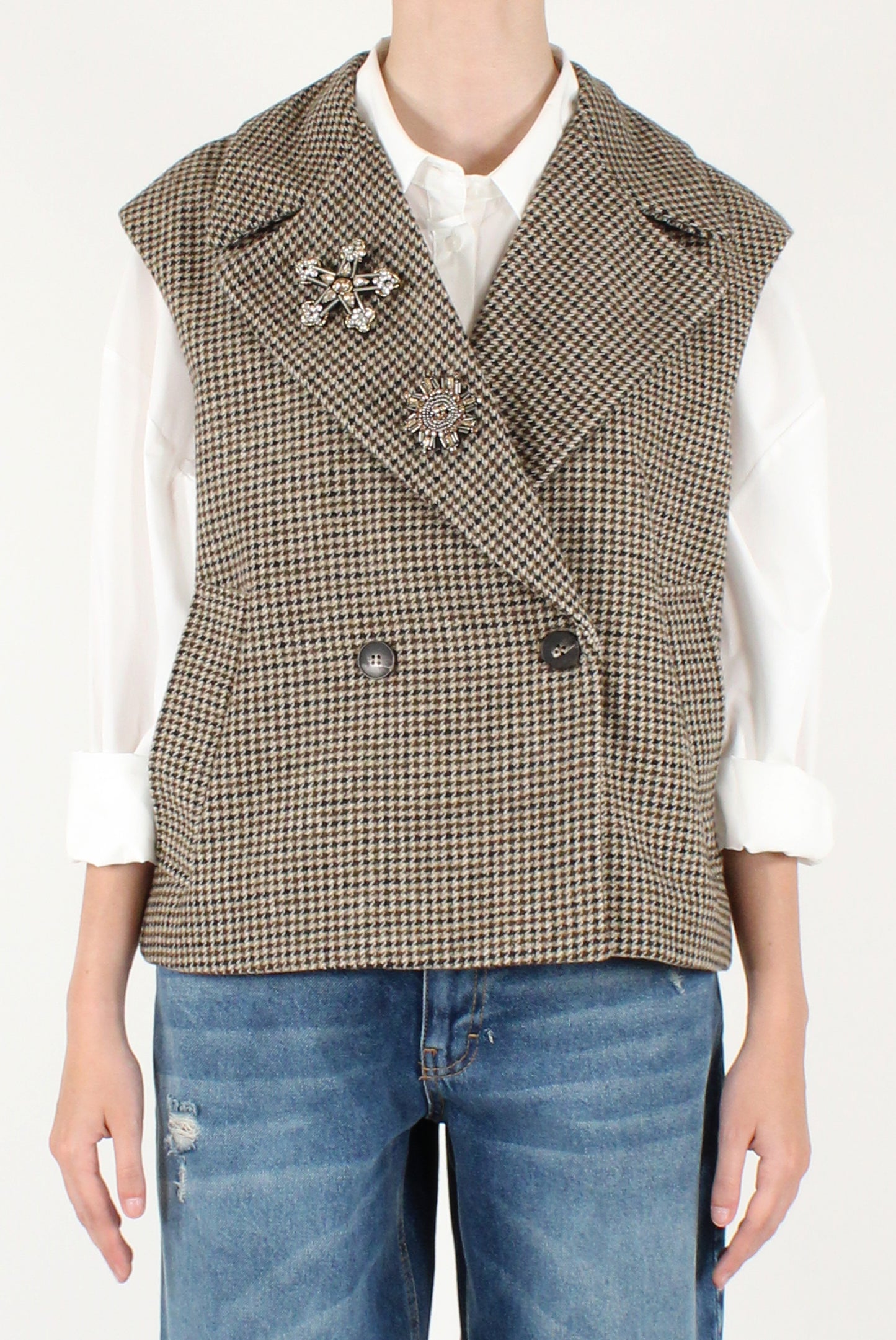 Gilet Doppiopetto Pied de Poule