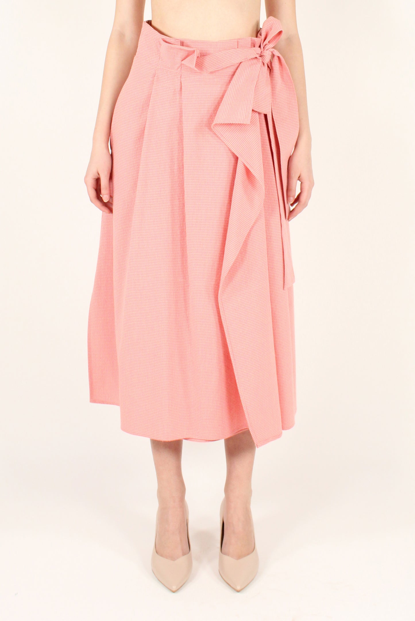 Micro Vichy Wrap Skirt