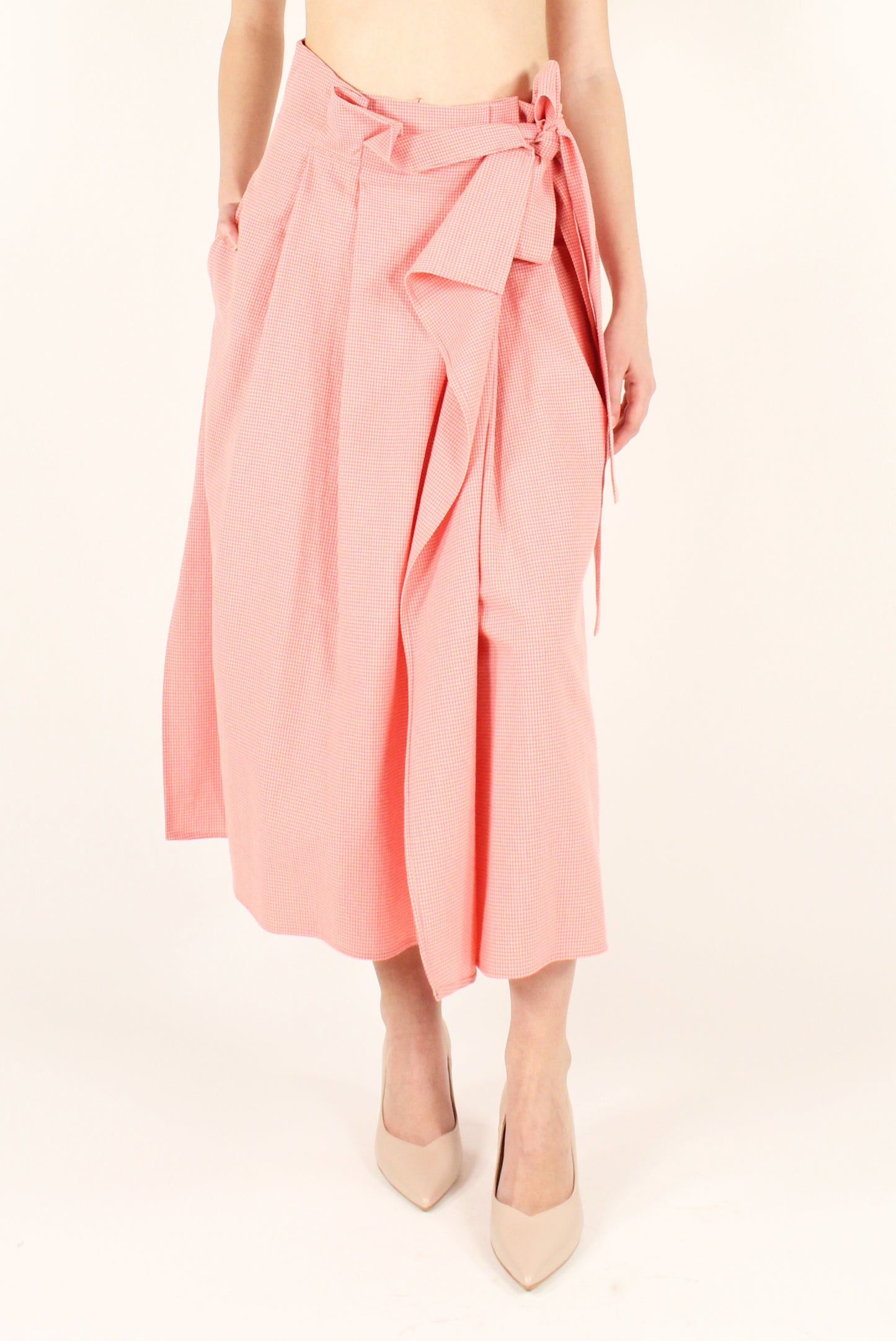 Micro Vichy Wrap Skirt