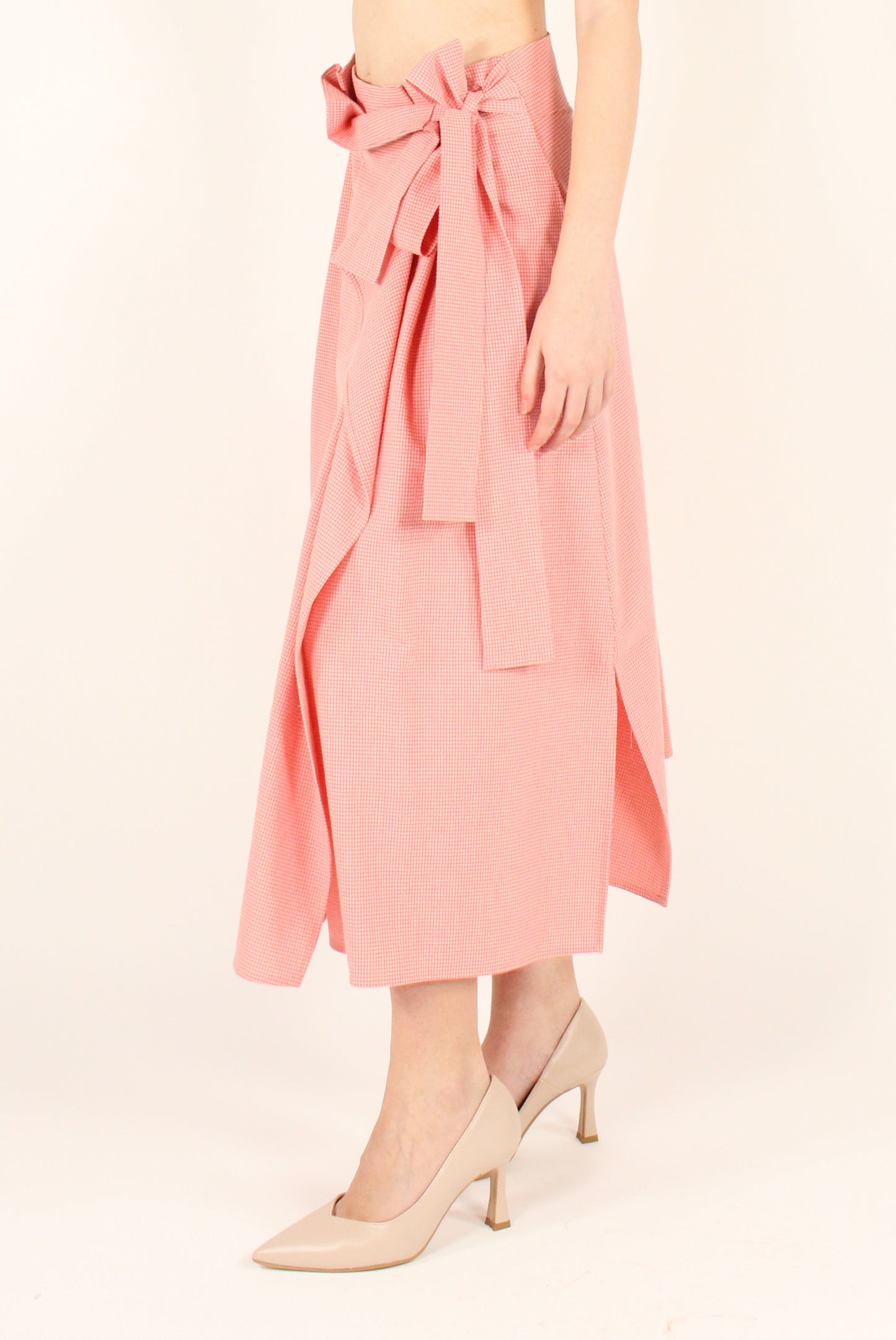 Micro Vichy Wrap Skirt