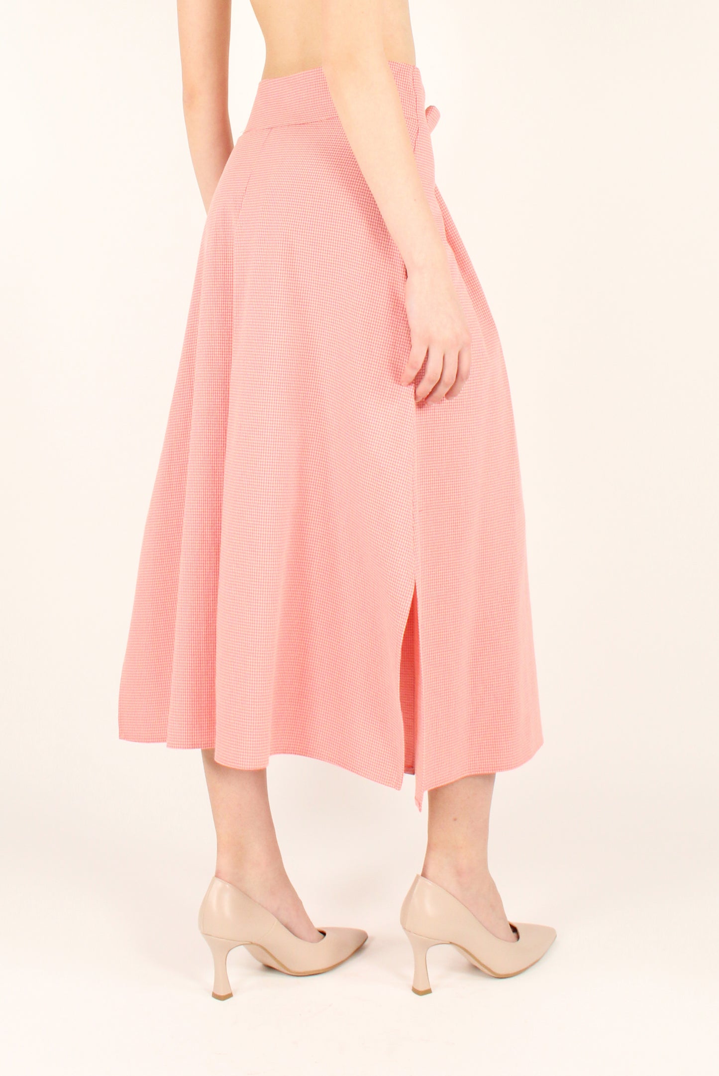 Micro Vichy Wrap Skirt