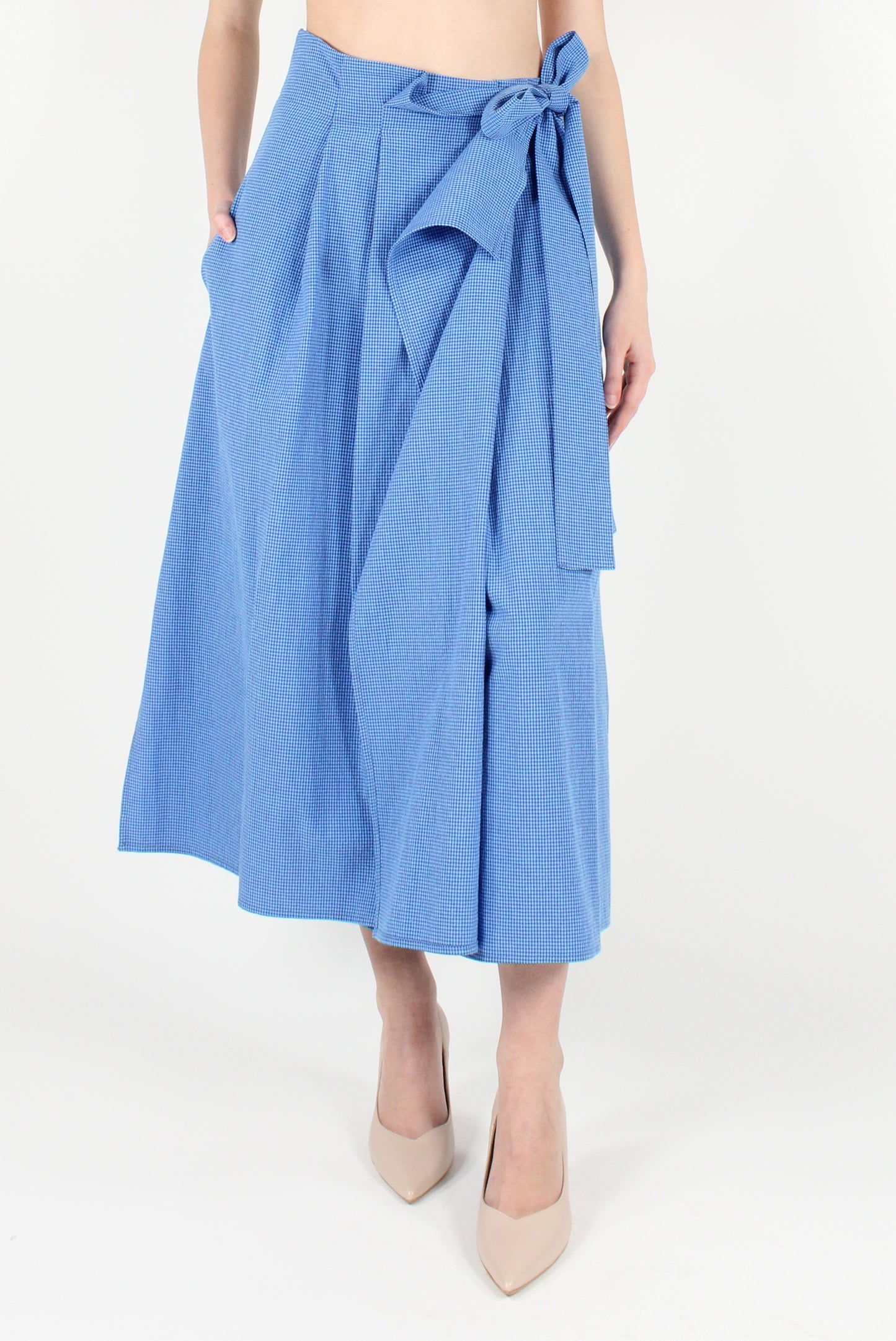 Micro Vichy Wrap Skirt