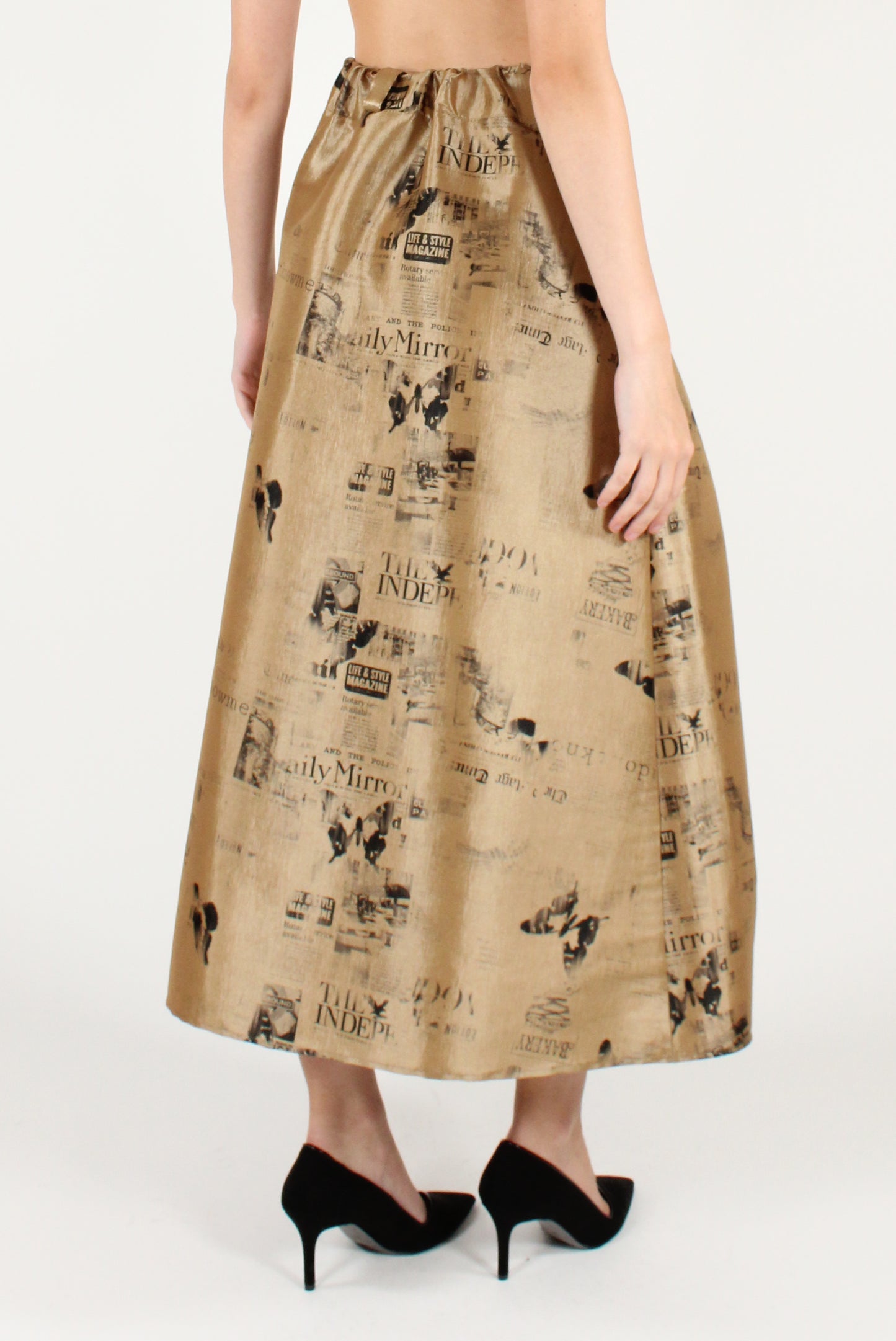 Gonna a Ruota Stampa Fantasia Giornali