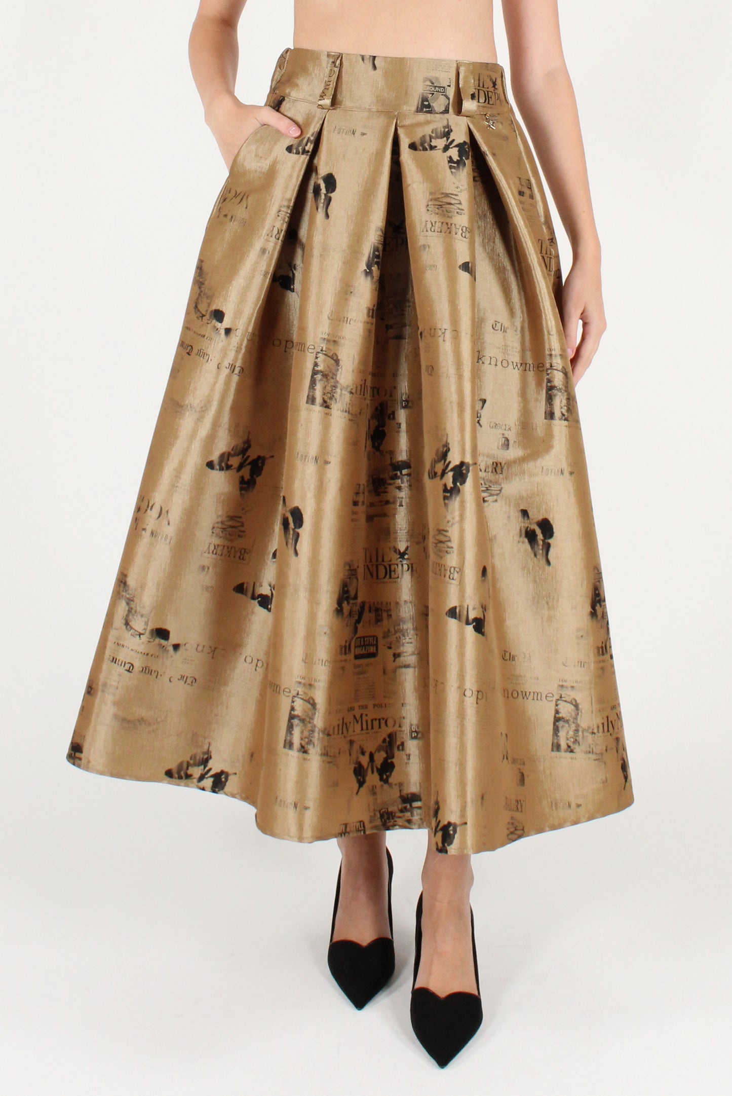 Gonna a Ruota Stampa Fantasia Giornali