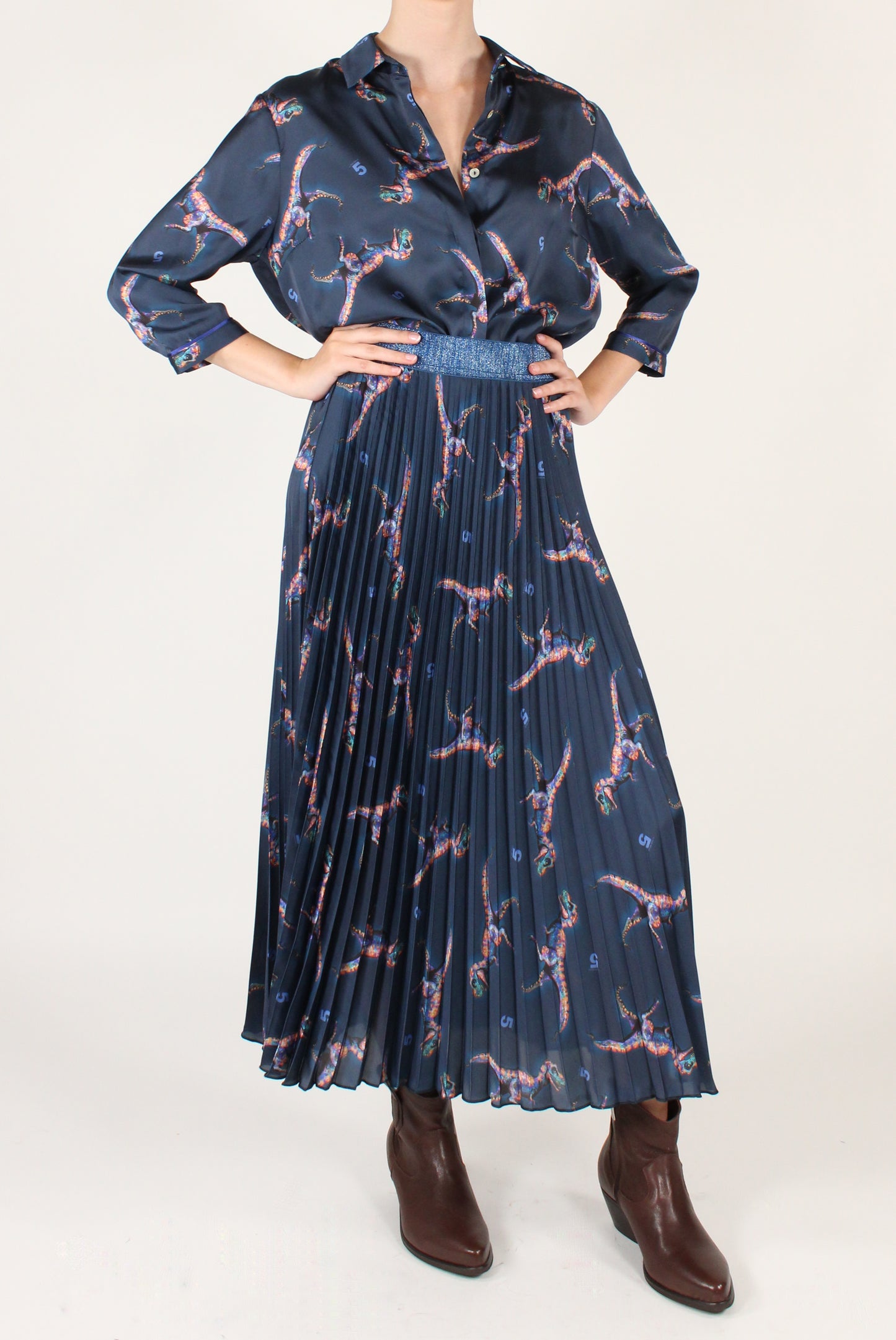 Camicia Maniche a 3/4 Stampa T-Rex