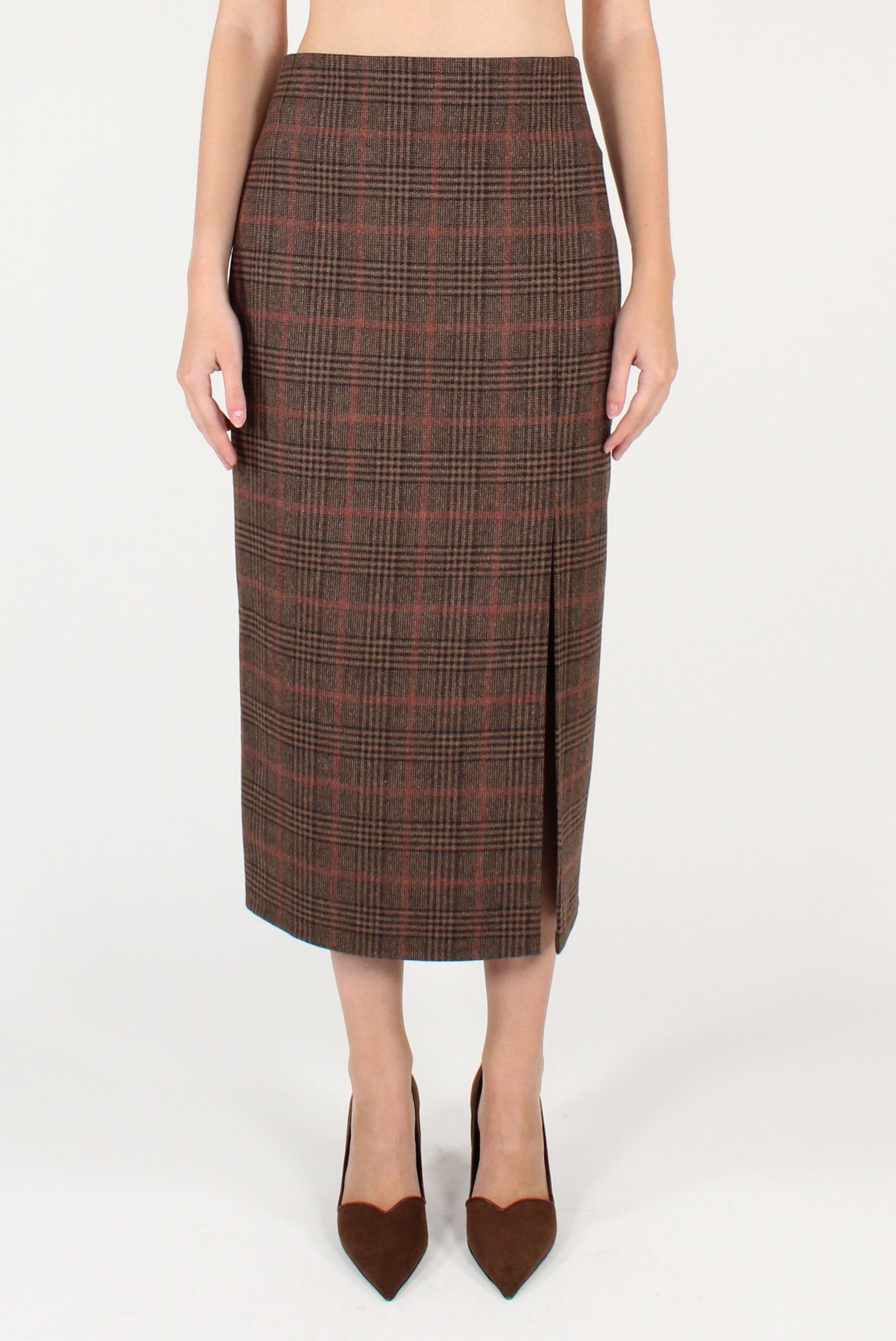 Gonna Midi a Tubino in Tartan