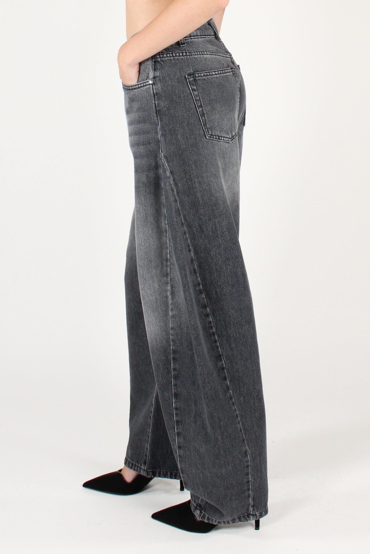 Jeans Balloon Banana con Cuciture