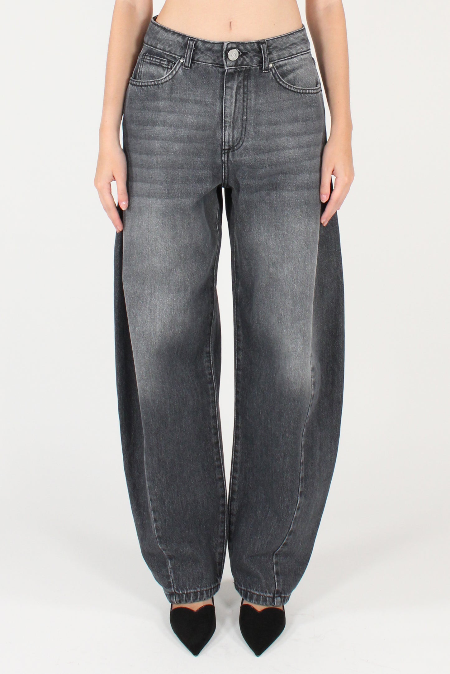 Jeans Balloon Banana con Cuciture