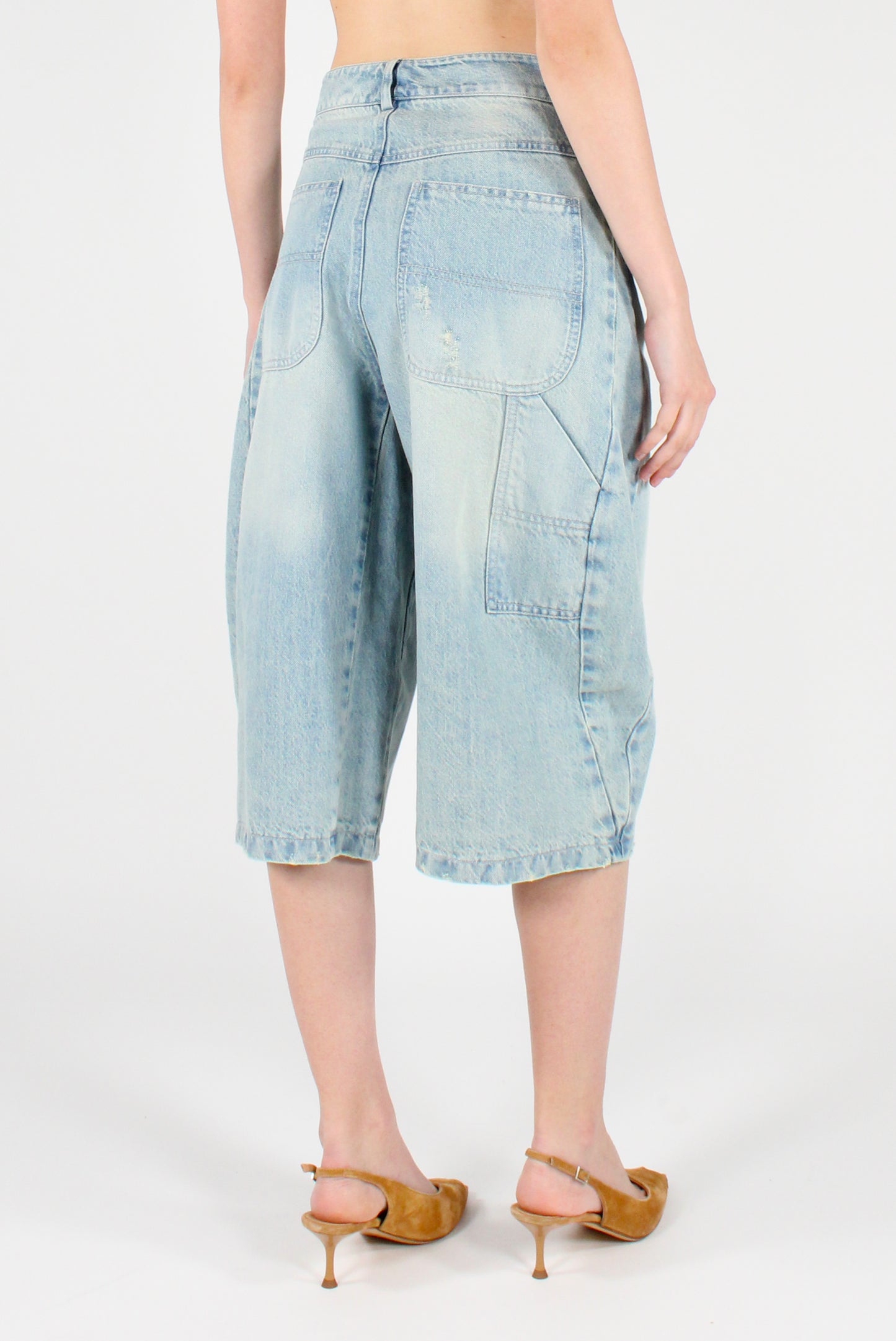 Bermuda in Denim Taglio Balloon