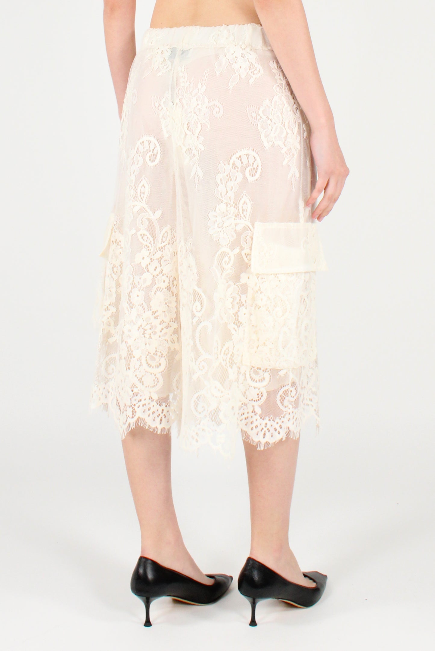 Lace Bermuda Shorts with Pockets